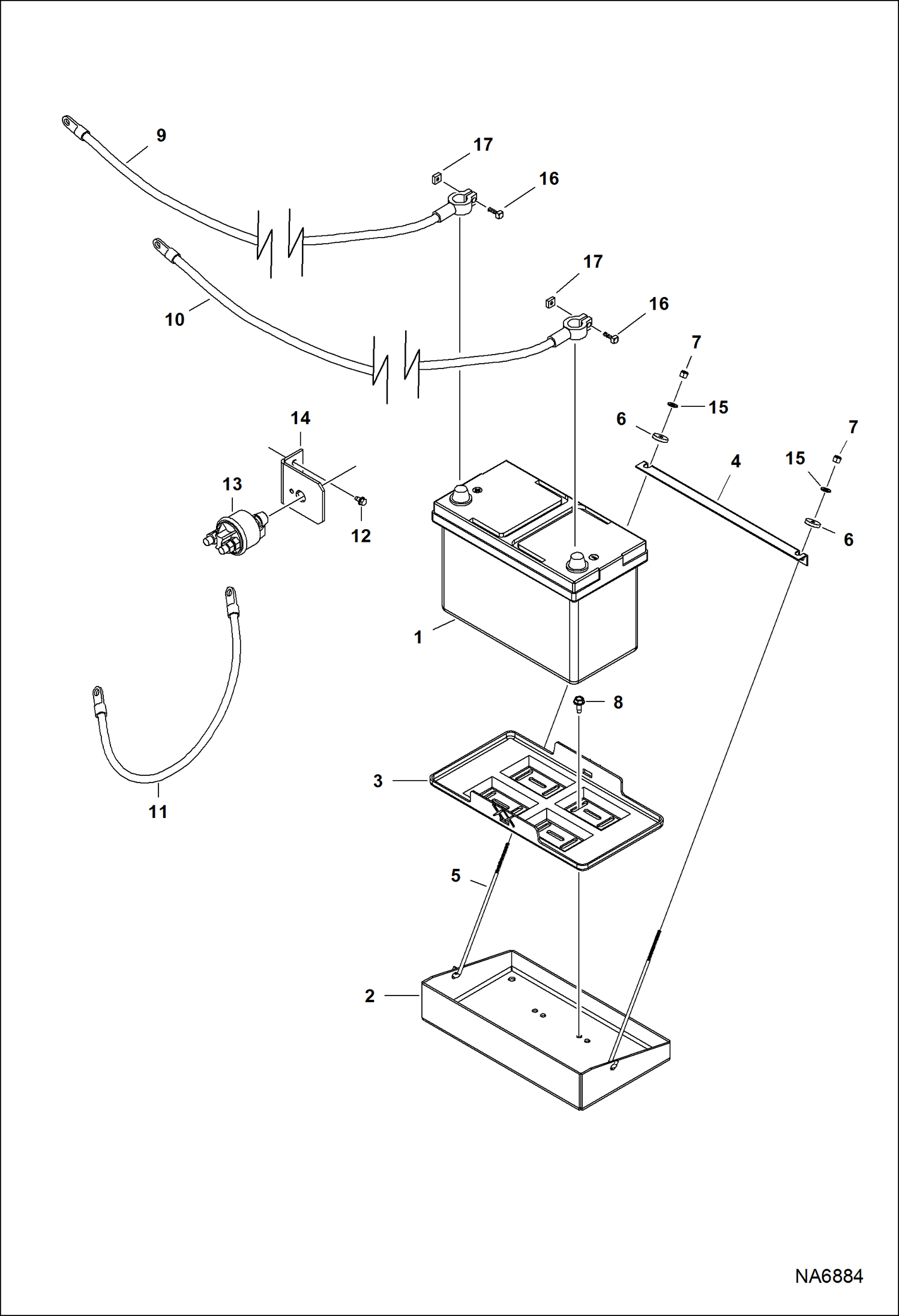 Схема запчастей Bobcat ASPHALT HEATER & GENERATOR - ASPHALT HEATER & GENERATOR (Generator) (Battery Mounting) (B14F) Loader