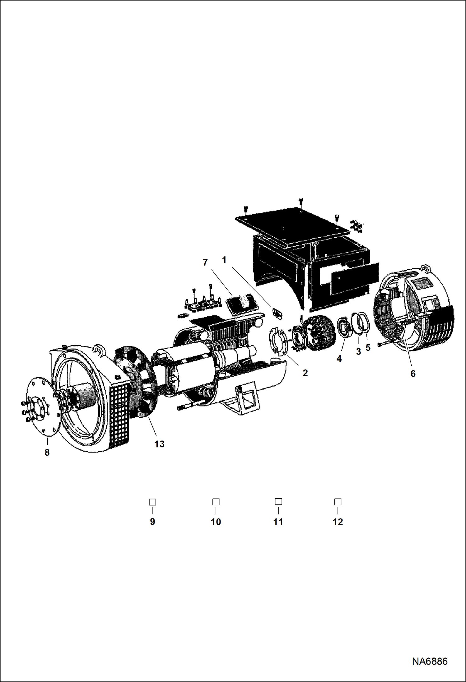 Схема запчастей Bobcat ASPHALT HEATER & GENERATOR - ASPHALT HEATER & GENERATOR (Generator) (Alternator Assembly) (B14F) Loader