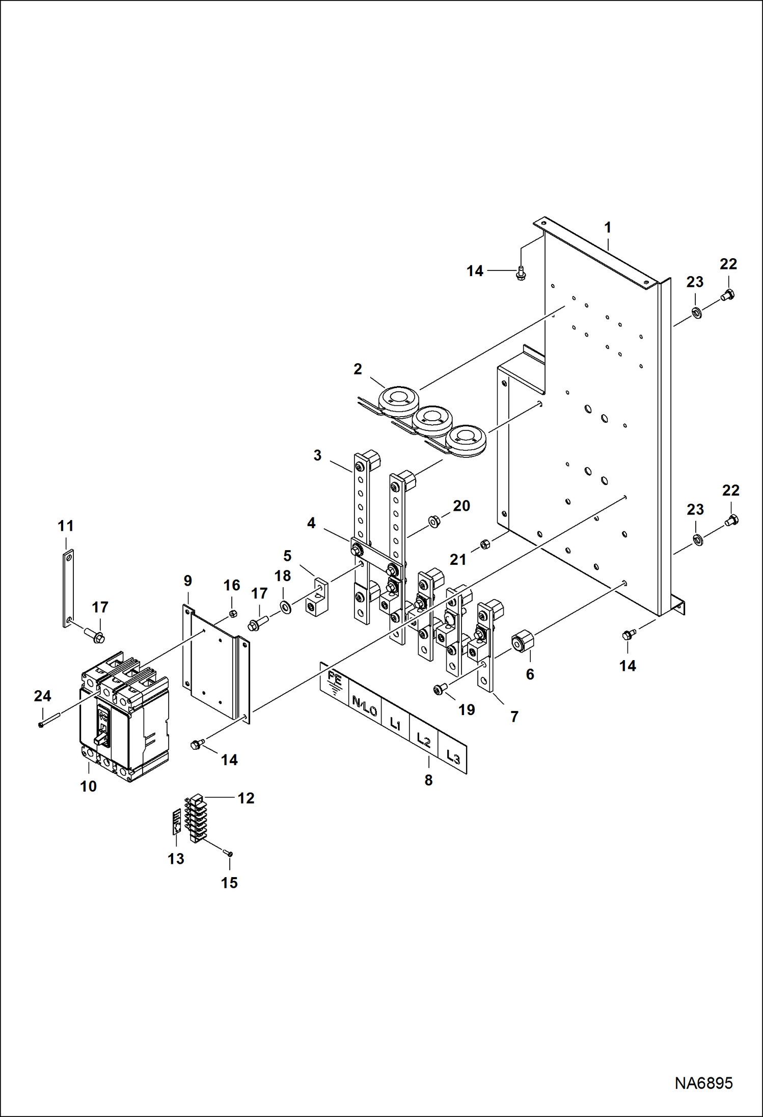 Схема запчастей Bobcat ASPHALT HEATER & GENERATOR - ASPHALT HEATER & GENERATOR (Generator) (Circuit Breaker Assembly) (B14F) Loader