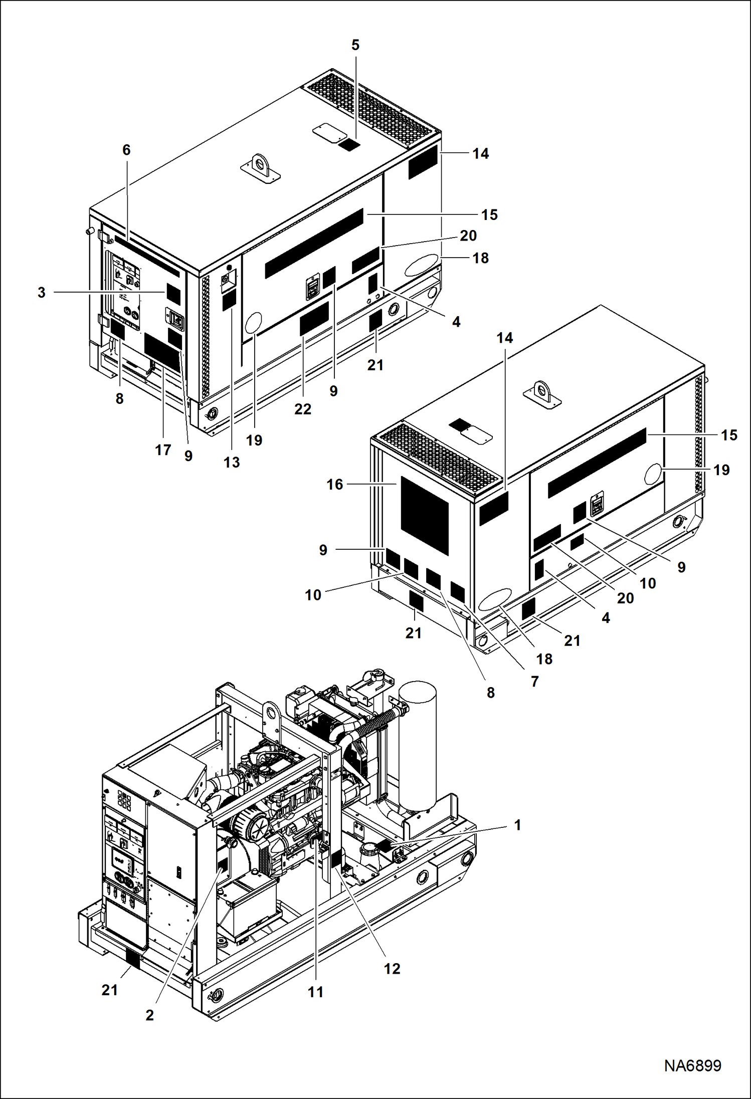 Схема запчастей Bobcat ASPHALT HEATER & GENERATOR - ASPHALT HEATER & GENERATOR (Generator) (Decals) (B14F) Loader