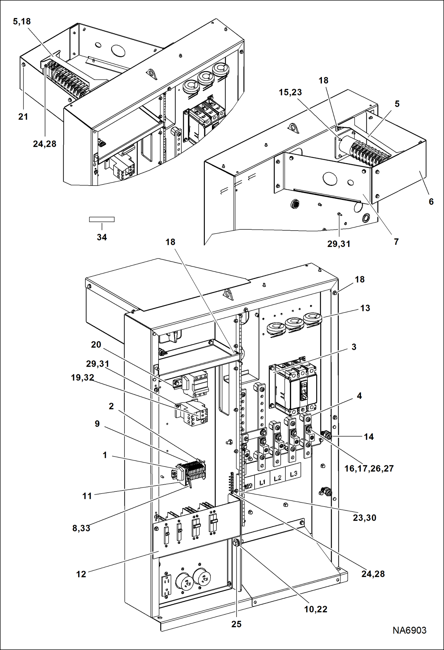 Схема запчастей Bobcat ASPHALT HEATER & GENERATOR - ASPHALT HEATER & GENERATOR (Generator) (Control Panel Assembly 3) (B14F) Loader