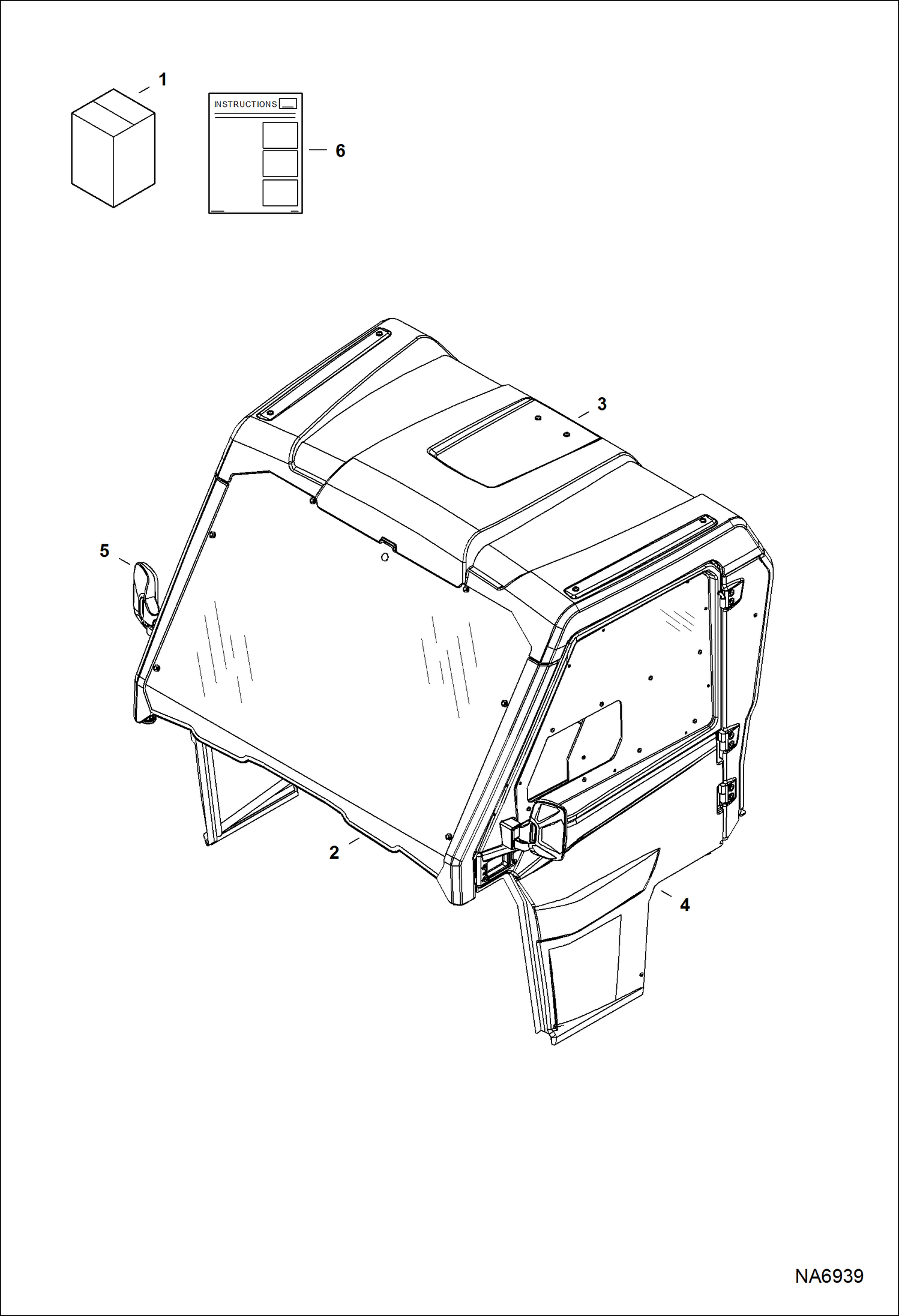 Схема запчастей Bobcat 3200 - CAB KIT (Poly) ACCESSORIES & OPTIONS