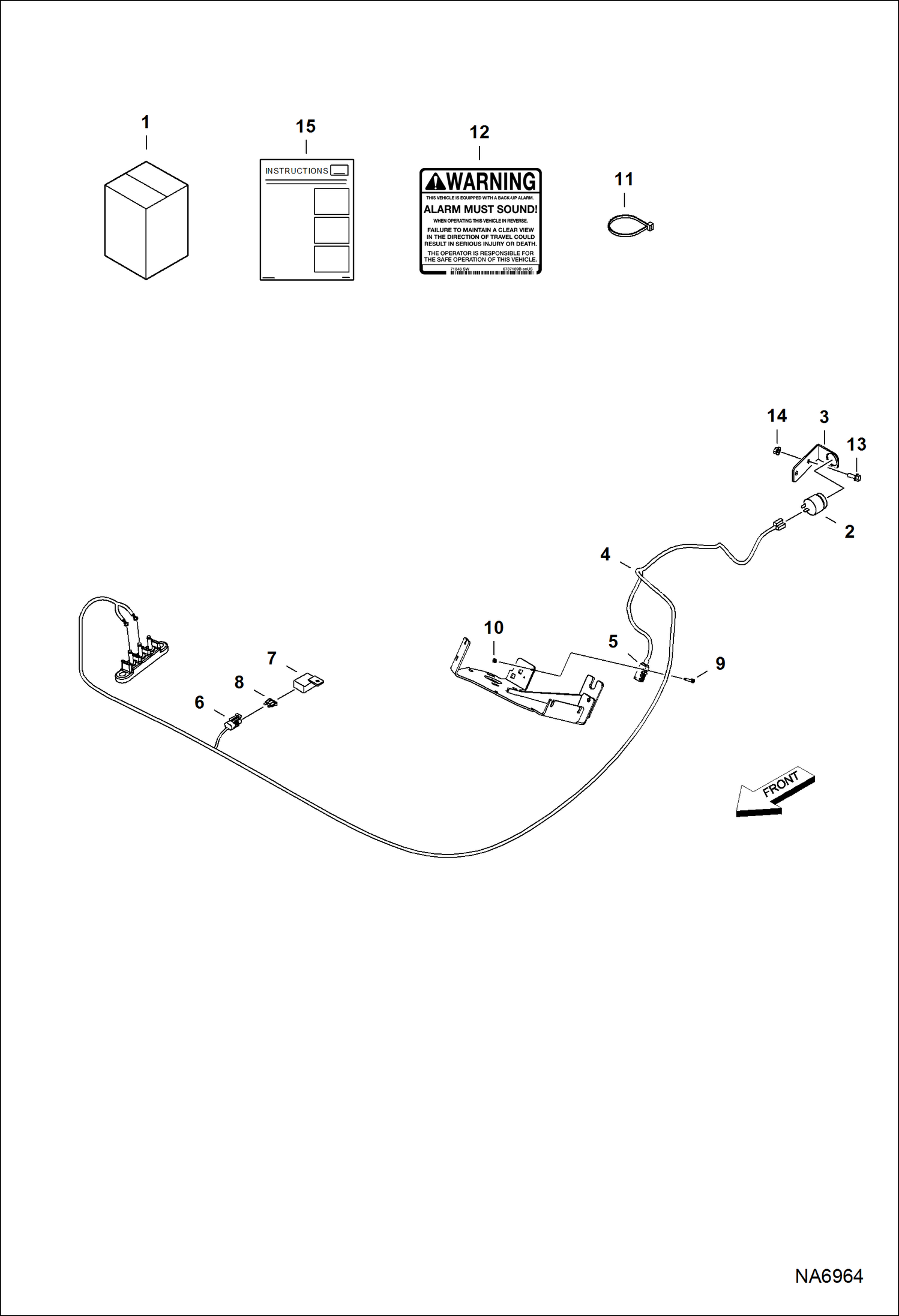 Схема запчастей Bobcat 3600 - BACK-UP ALARM KIT ACCESSORIES & OPTIONS