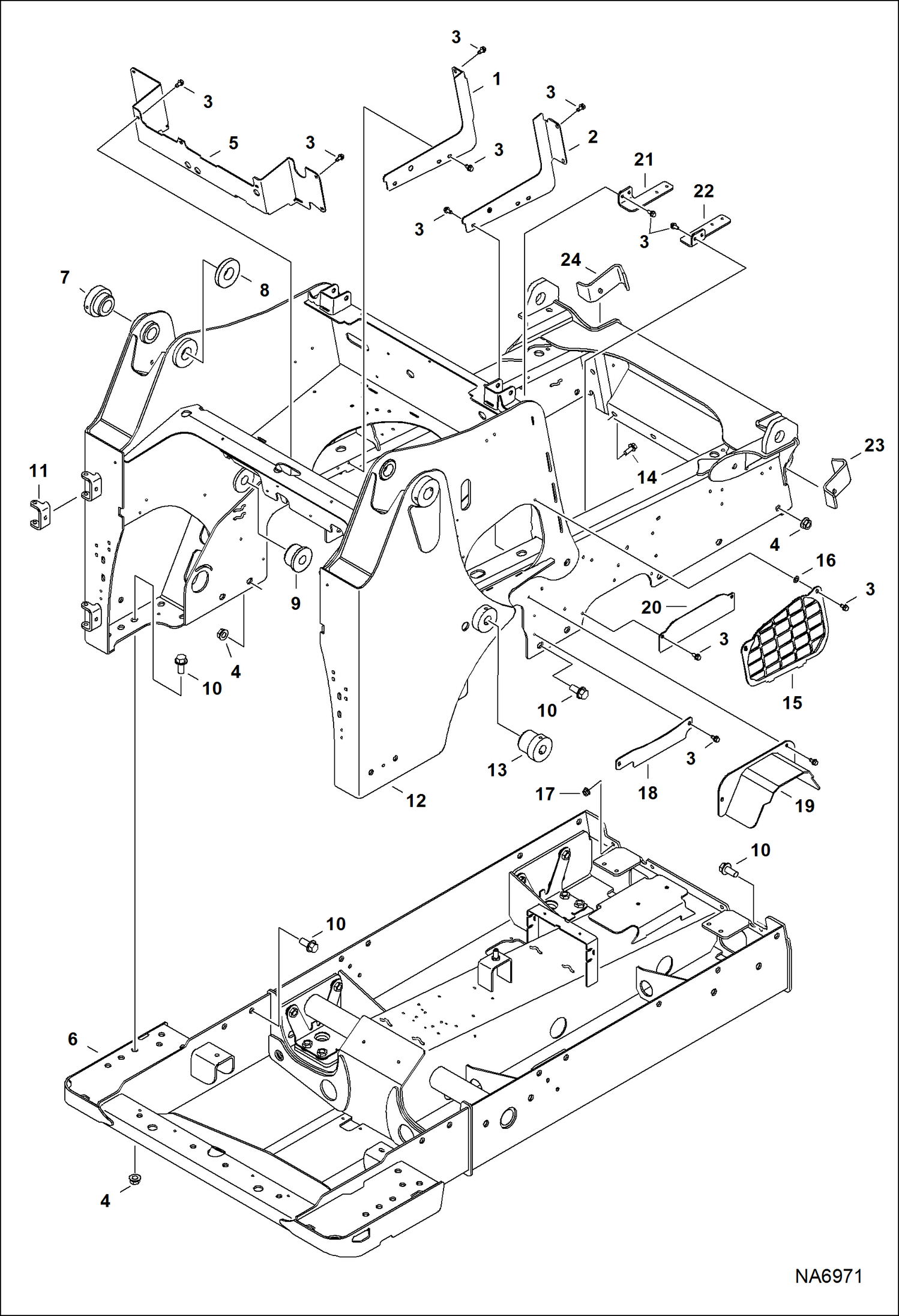 Схема запчастей Bobcat T-Series - MAIN FRAME (S/N A7PU13476-13505 & 13507 & Above) MAIN FRAME