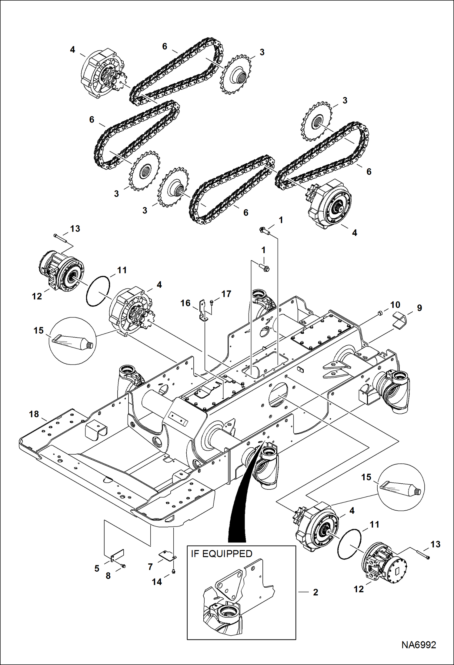 Схема запчастей Bobcat A-Series - DRIVE TRAIN (S/N A3P612375 & Above, A3P712319 & Above) DRIVE TRAIN