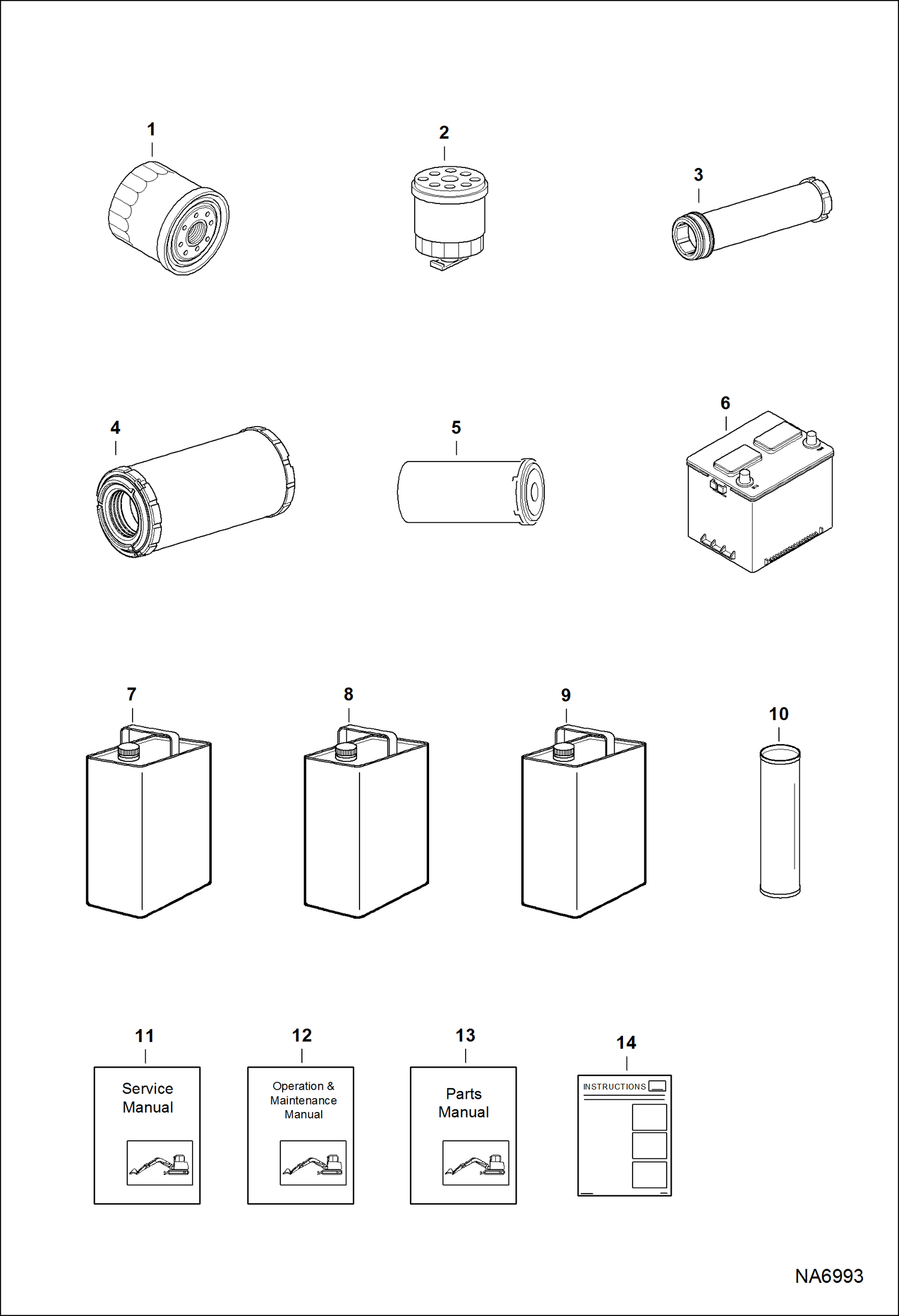 Схема запчастей Bobcat E16 - MAINTENANCE ITEMS MAINTENANCE ITEMS