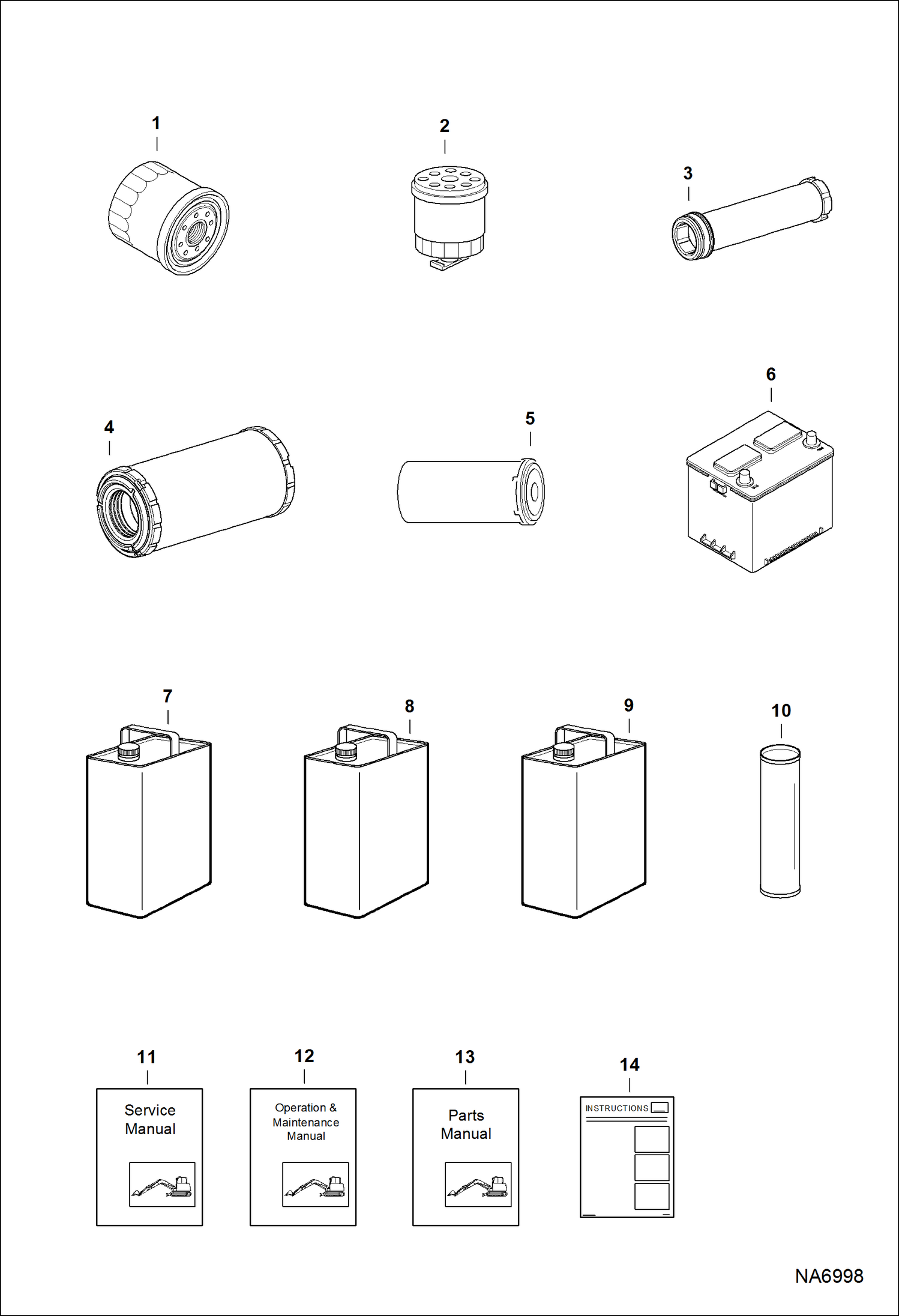 Схема запчастей Bobcat E14 - MAINTENANCE ITEMS MAINTENANCE ITEMS