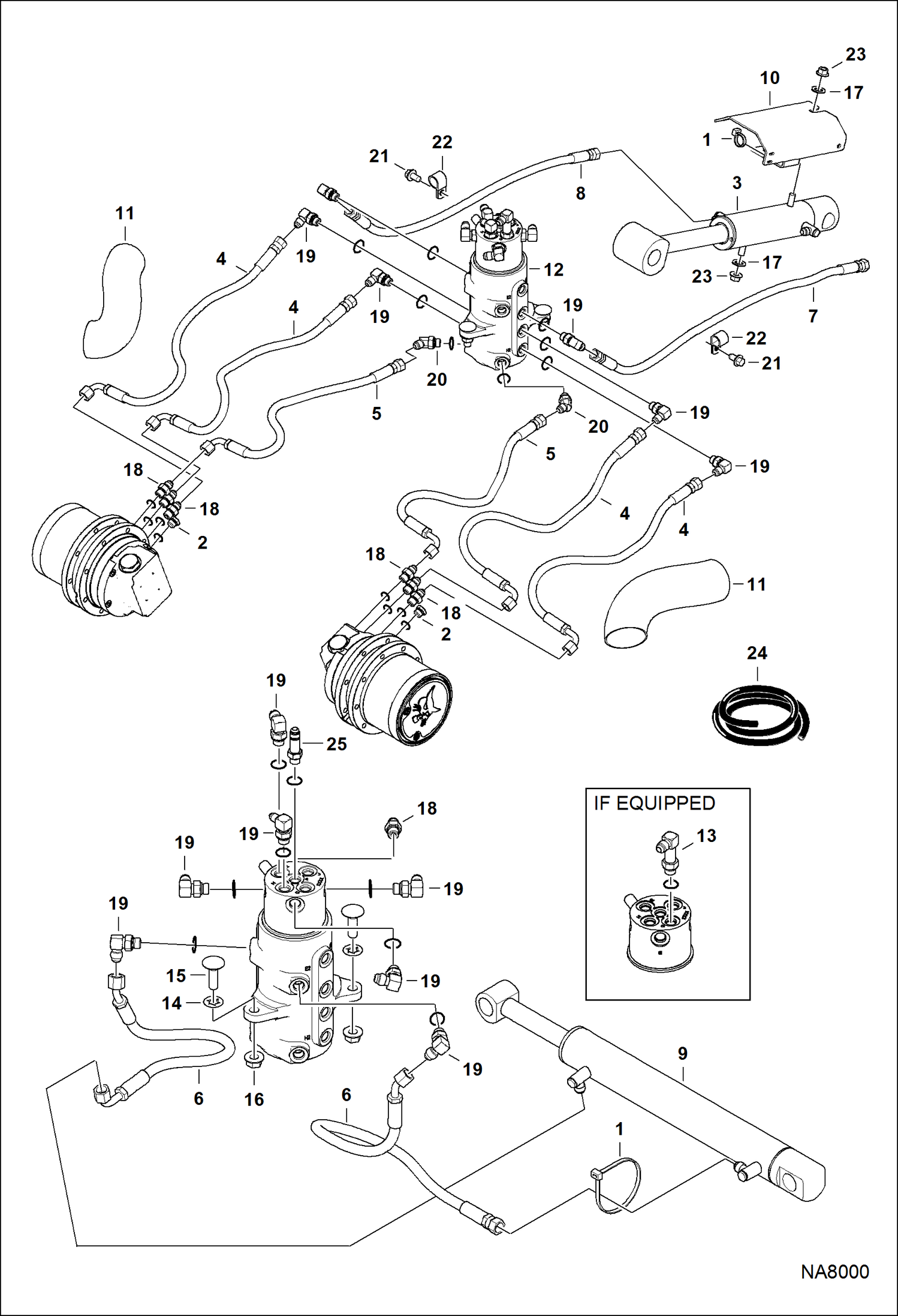 Схема запчастей Bobcat 418 - HYDRAULIC CIRCUITRY (Lower) (S/N AB4711898 & Above) HYDRAULIC SYSTEM