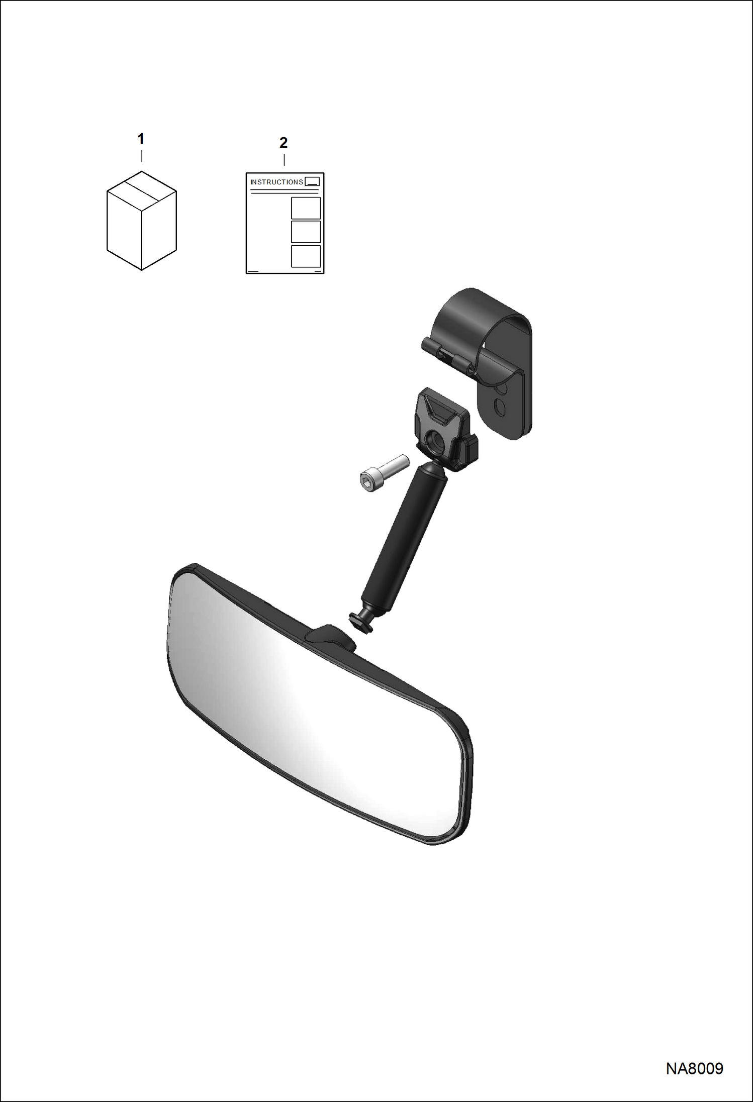 Схема запчастей Bobcat 3200 - REAR VIEW MIRROR KIT ACCESSORIES & OPTIONS