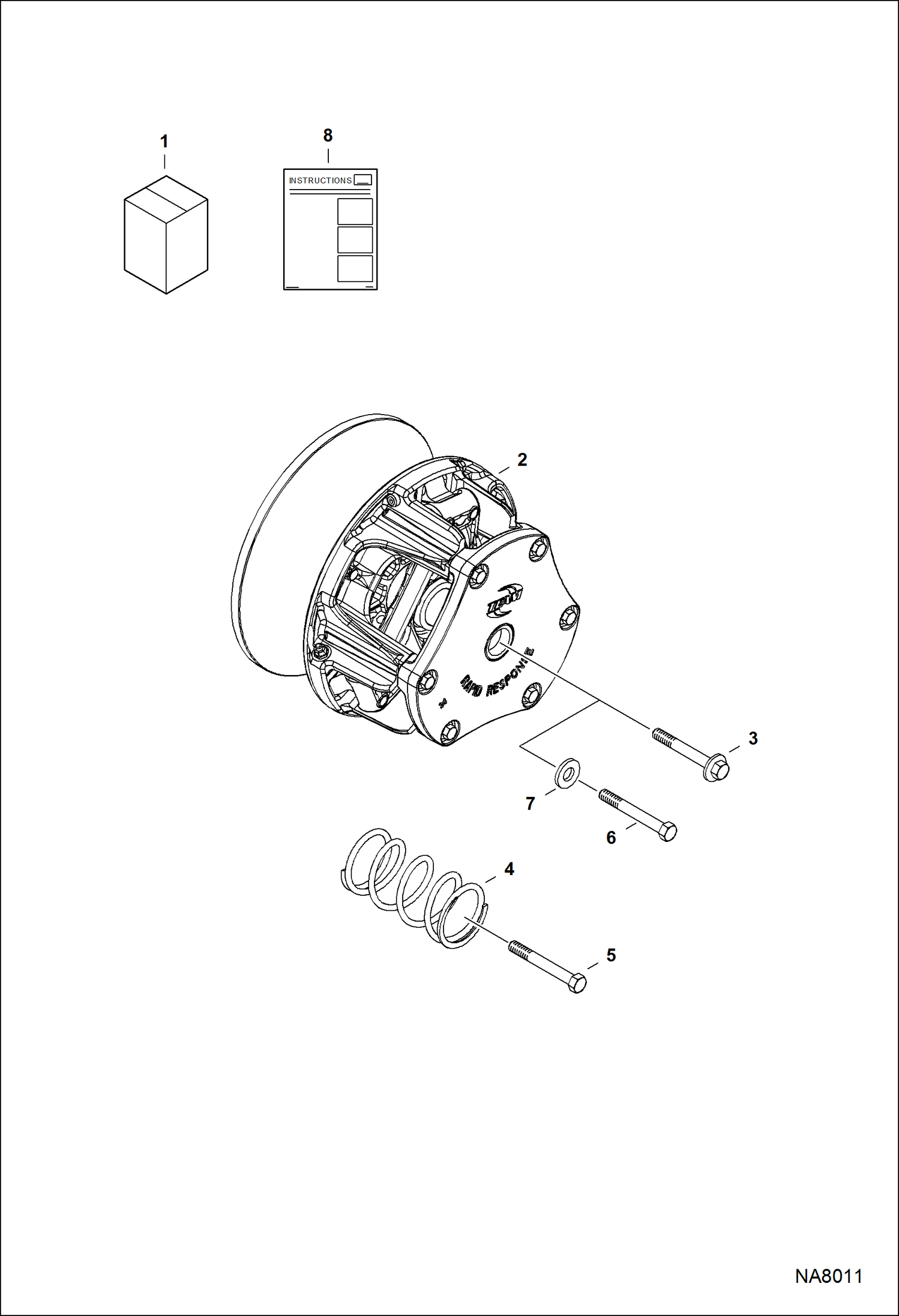 Схема запчастей Bobcat 2200 - DRIVE CLUTCH KIT (3-Weight) DRIVE TRAIN