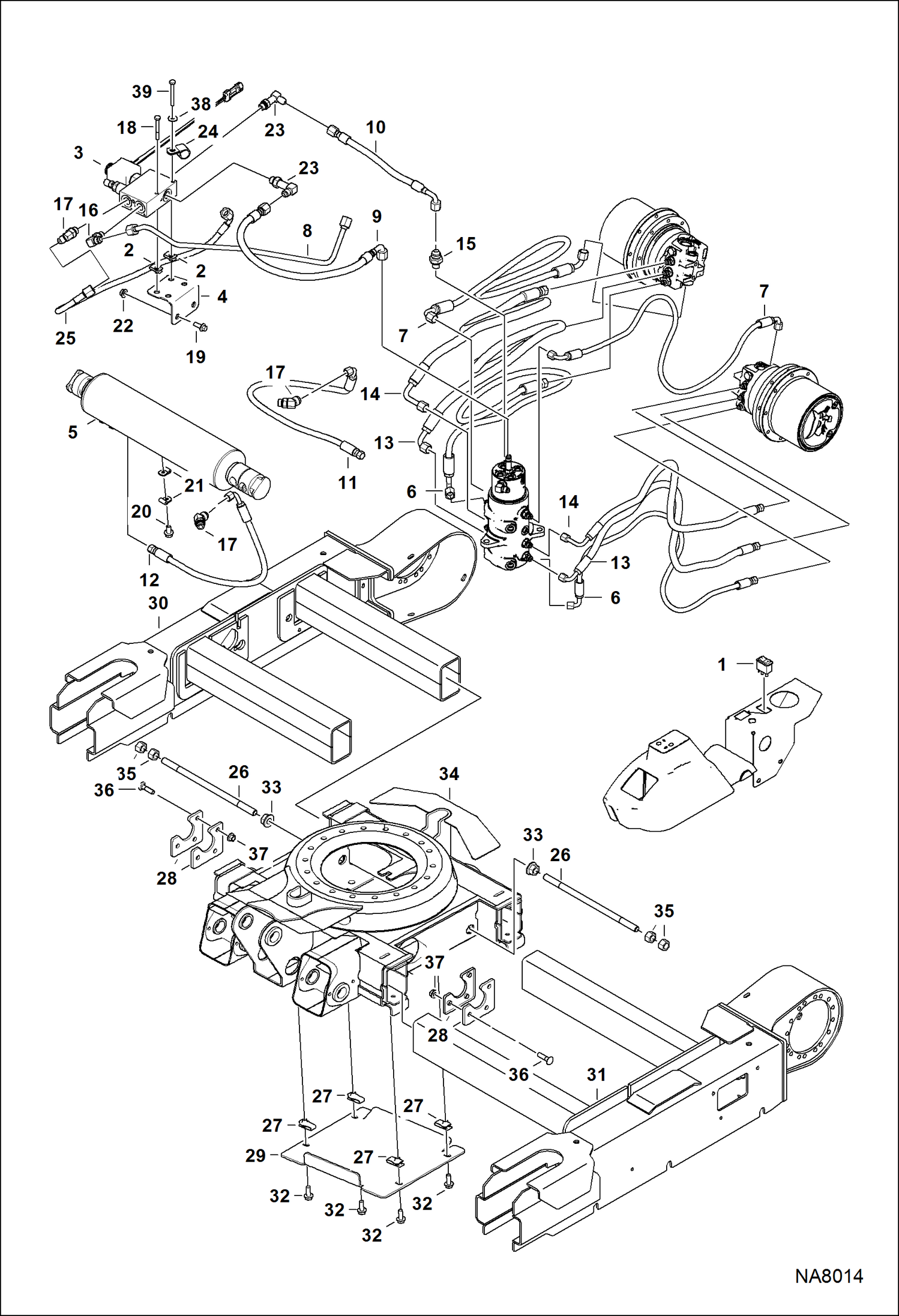 Схема запчастей Bobcat 324 - UNDERCARRIAGE (Expandable) (AKY522001 & Above) ACCESSORIES & OPTIONS