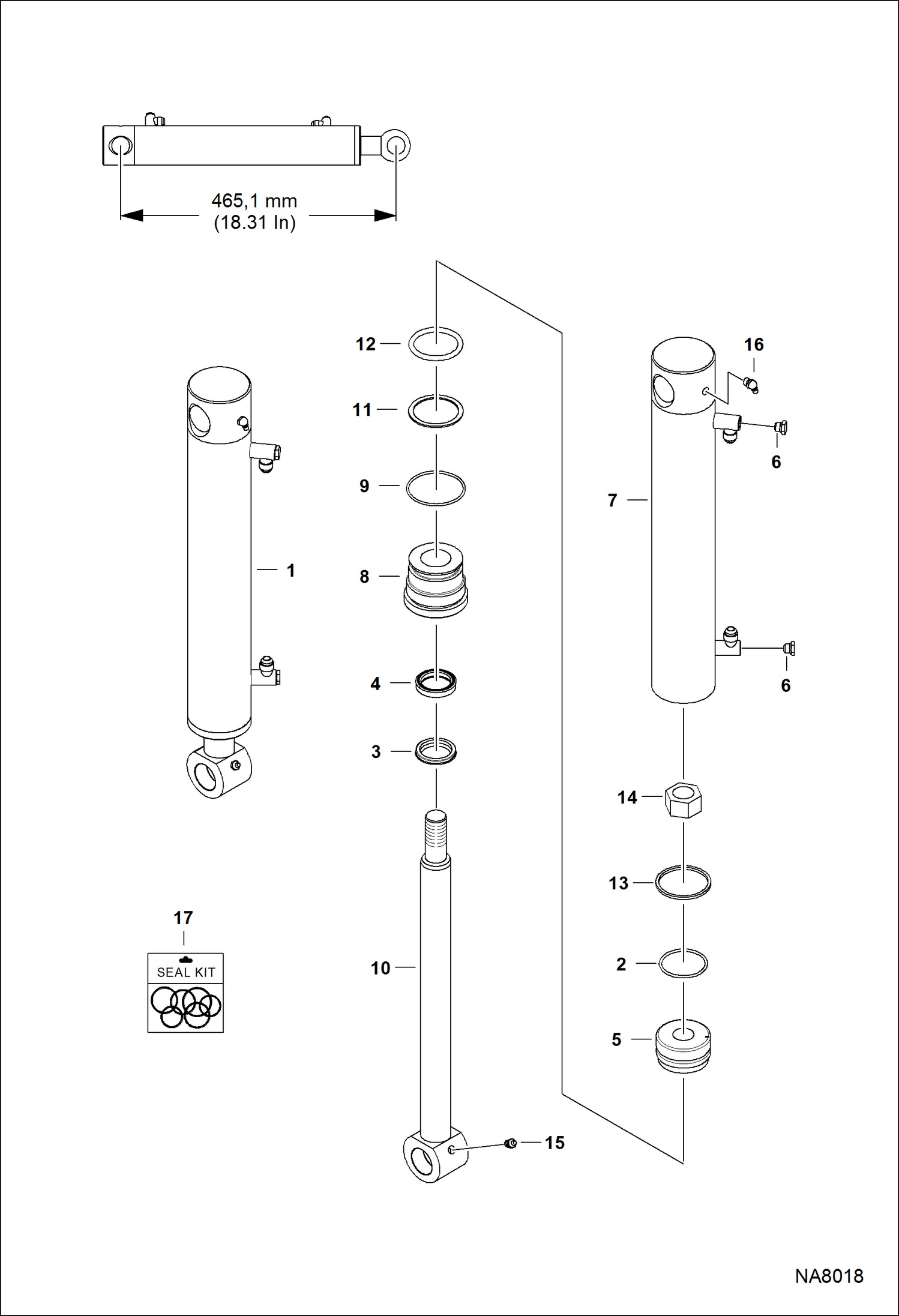 Схема запчастей Bobcat 418 - SWING CYLINDER HYDRAULIC SYSTEM