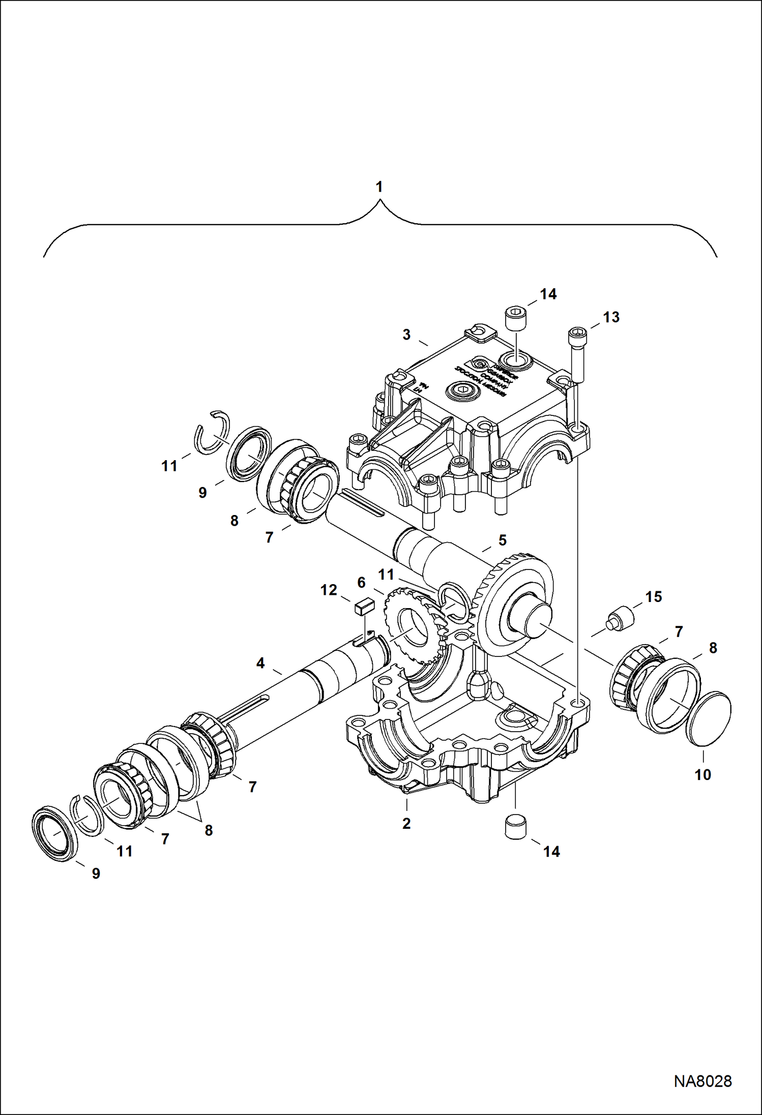 Схема запчастей Bobcat 3650 - PTO GEARBOX DRIVE TRAIN