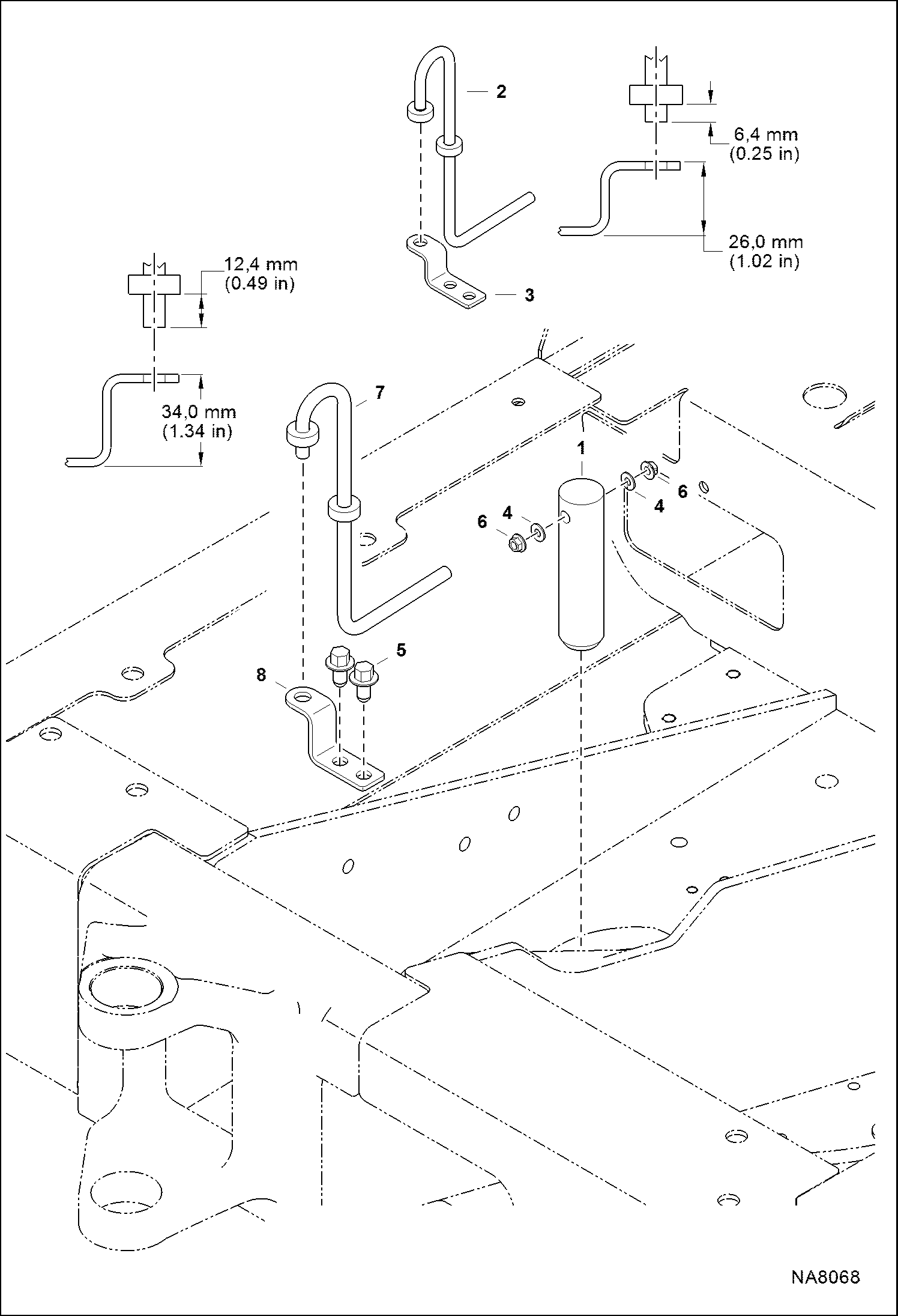 Схема запчастей Bobcat E14 - SWING LOCK (AHNM22001 & Above) MAIN FRAME