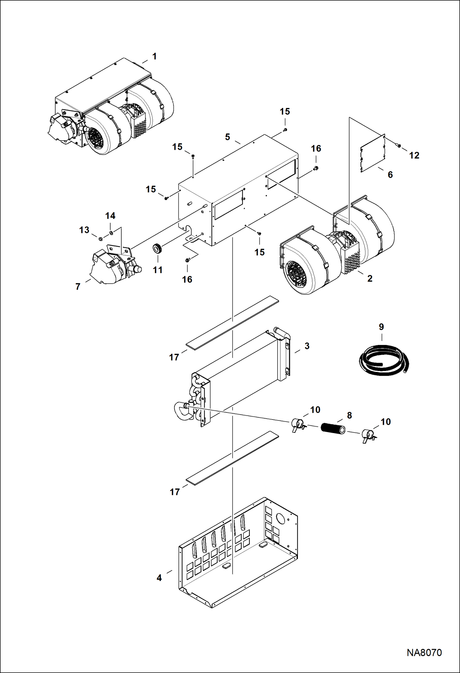 Схема запчастей Bobcat 3600 - HEATER ASSY ACCESSORIES & OPTIONS