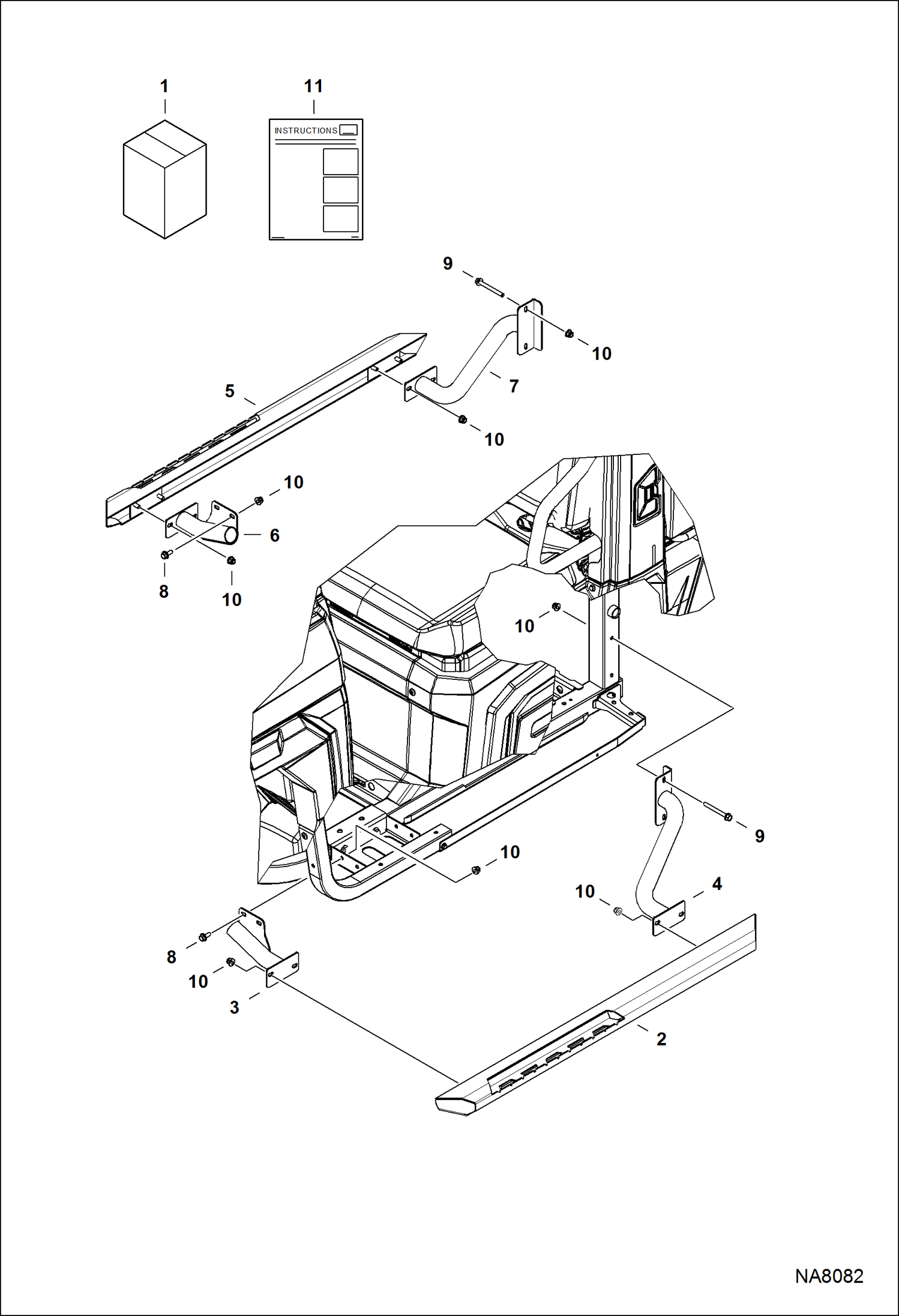 Схема запчастей Bobcat 3600 - STEP NERF BAR KIT ACCESSORIES & OPTIONS