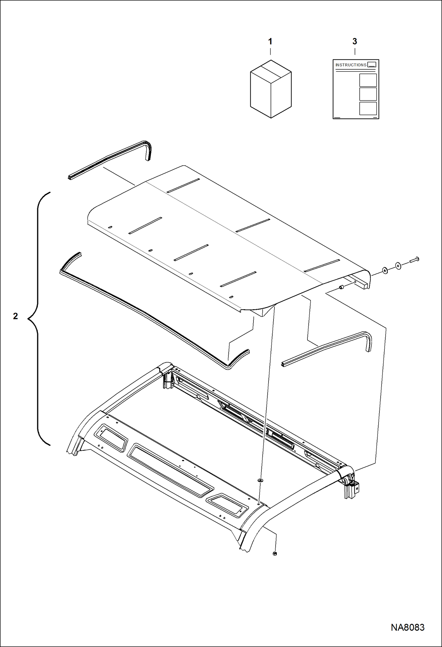 Схема запчастей Bobcat 3600 - CAB ROOF KIT (Steel) ACCESSORIES & OPTIONS