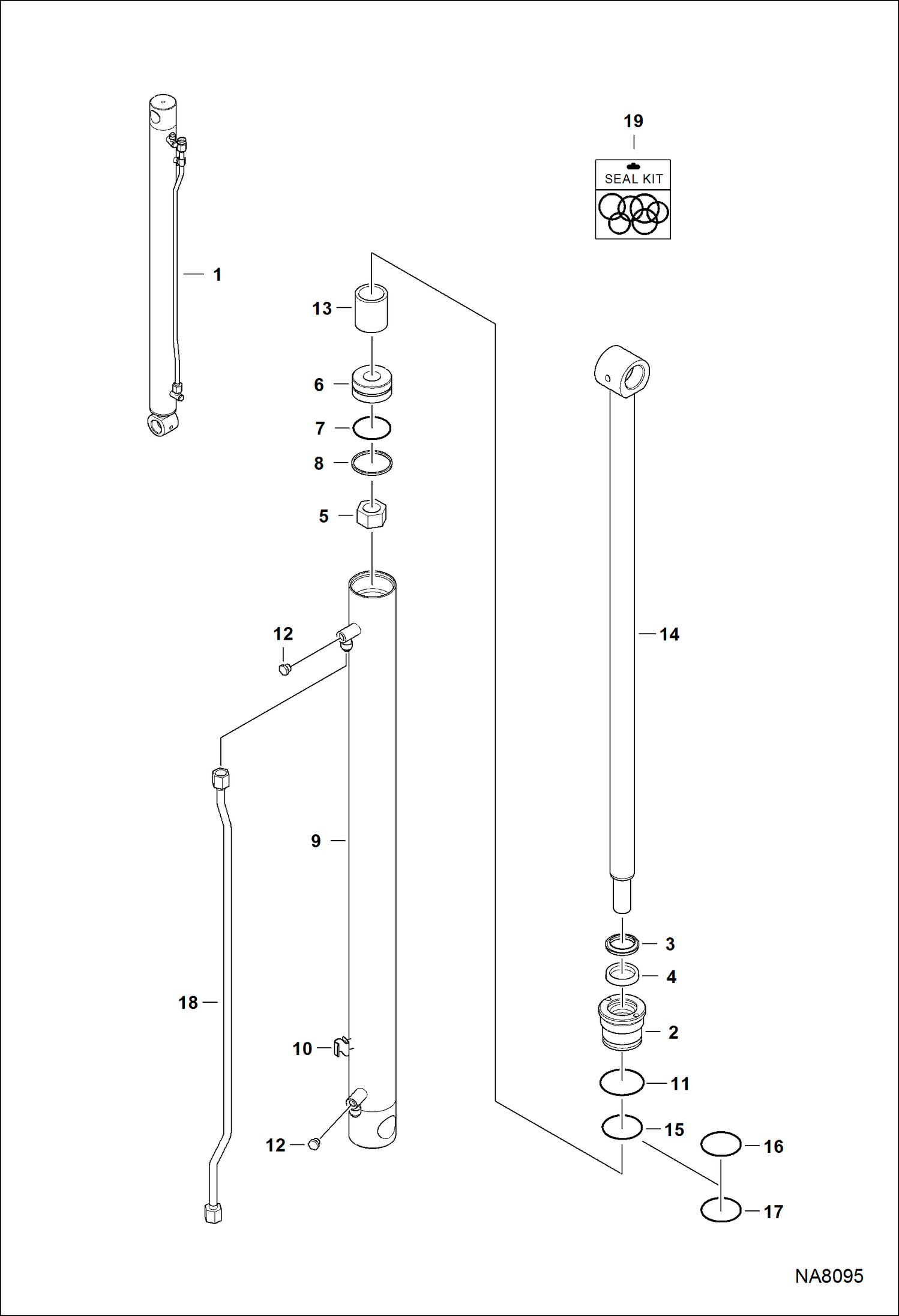 Схема запчастей Bobcat S-Series - LIFT CYLINDER HYDRAULIC SYSTEM