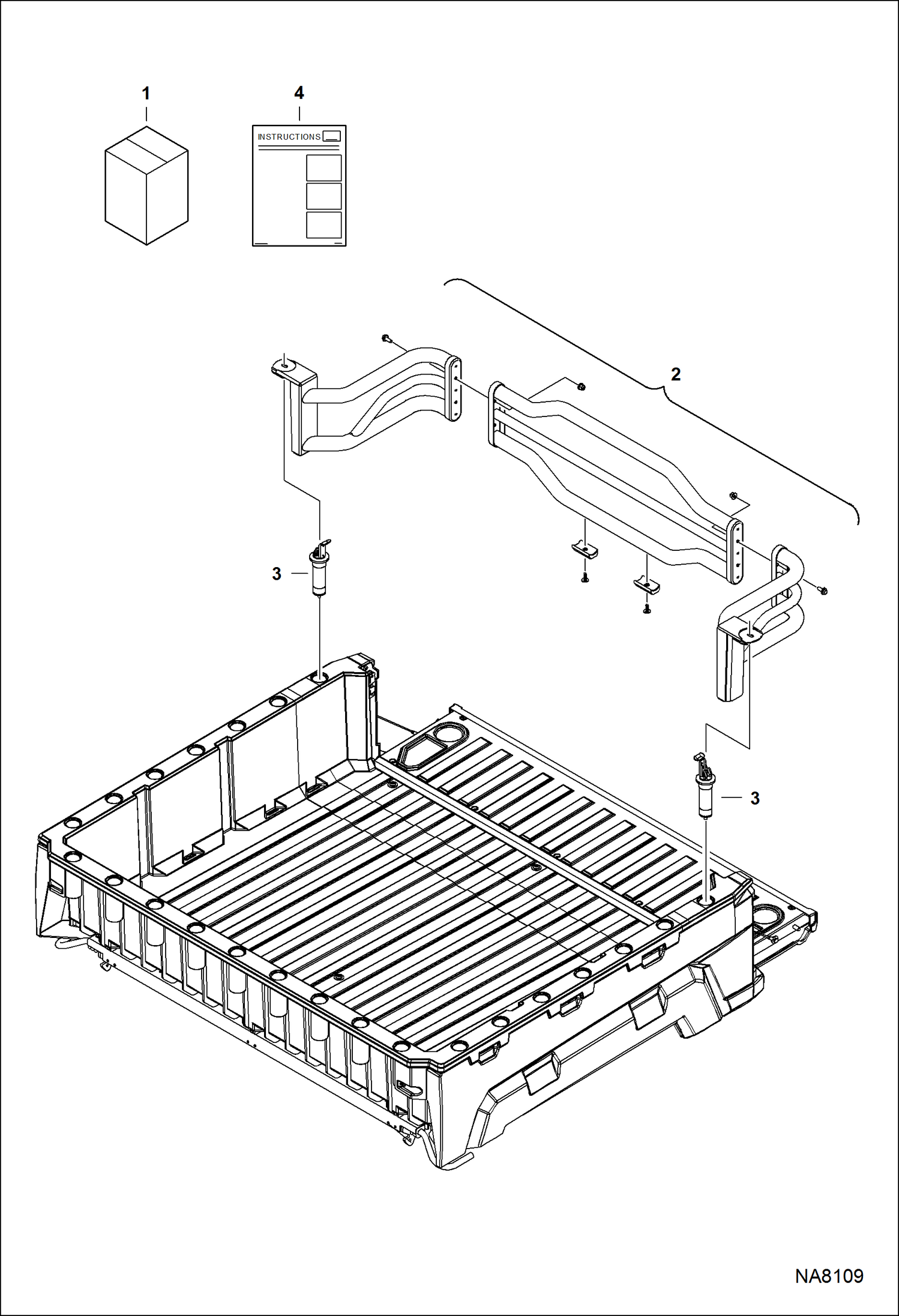 Схема запчастей Bobcat 3600 - BOX EXTENSION KIT ACCESSORIES & OPTIONS