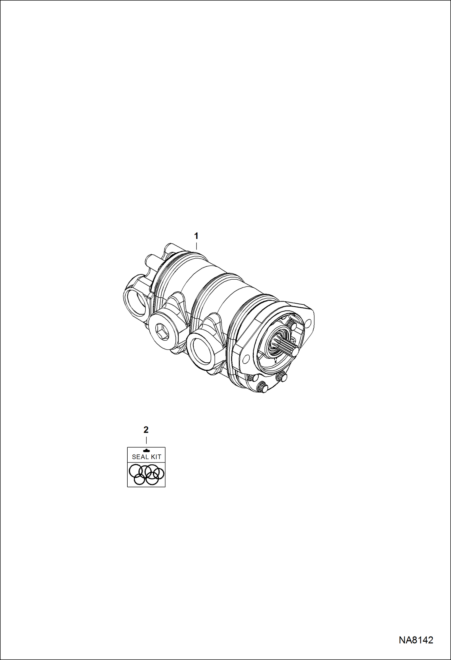 Схема запчастей Bobcat 220 - GEAR PUMP (Non-Production)(Eaton) HYDRAULIC SYSTEM