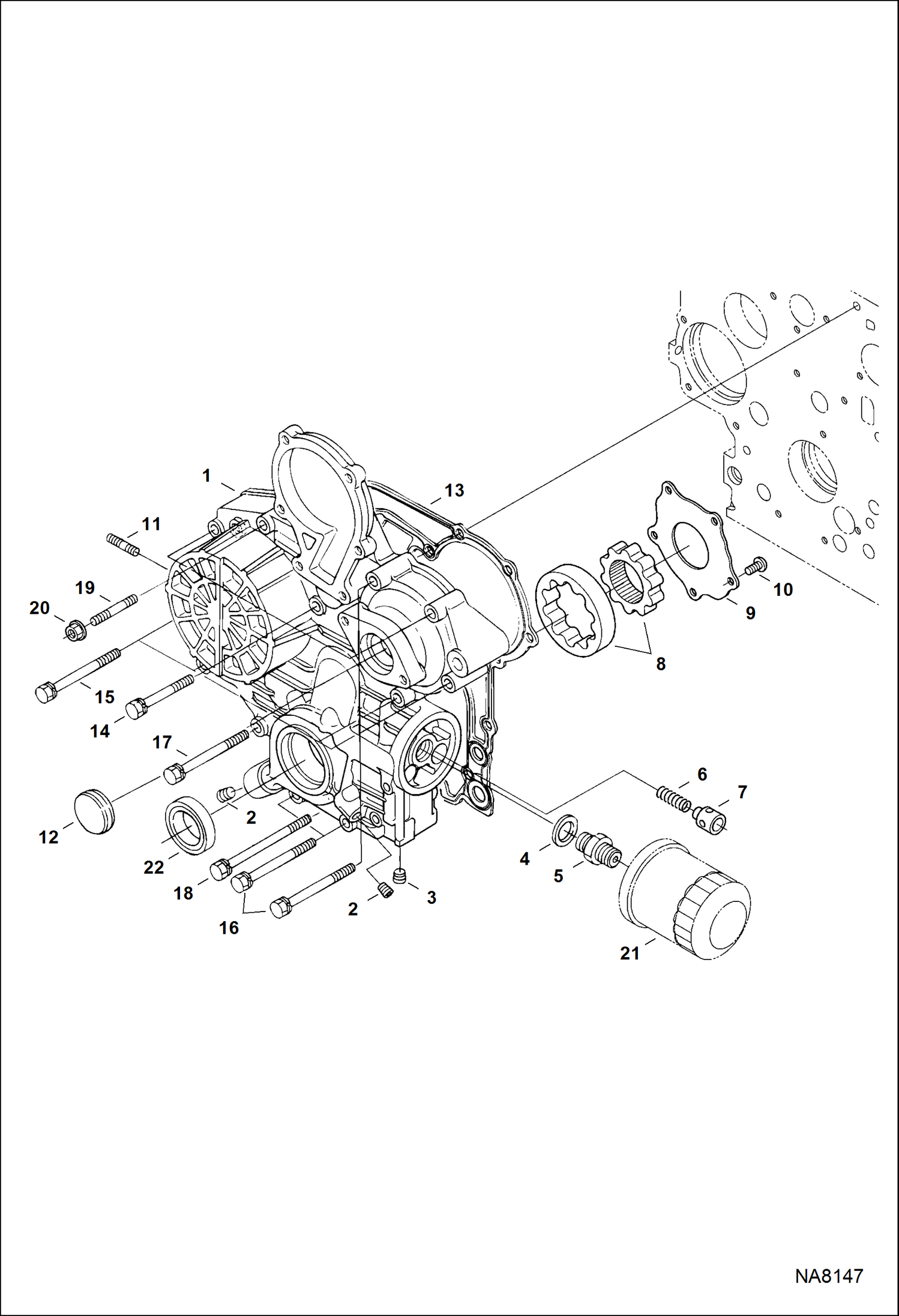 Схема запчастей Bobcat E26 - GEARCASE POWER UNIT