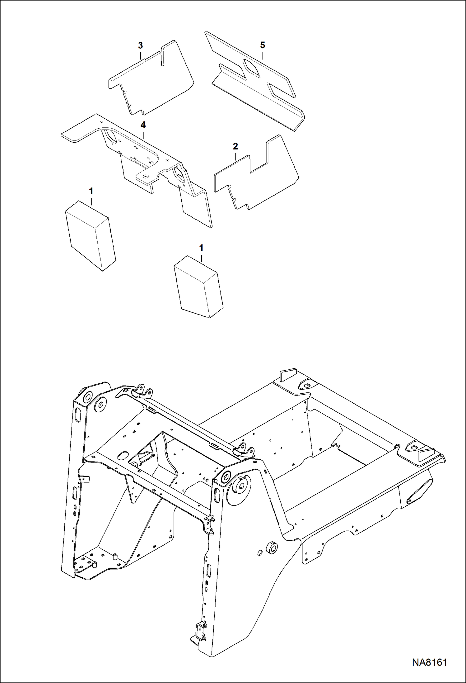 Схема запчастей Bobcat S-Series - SOUND/NOISE REDUCTION MAIN FRAME