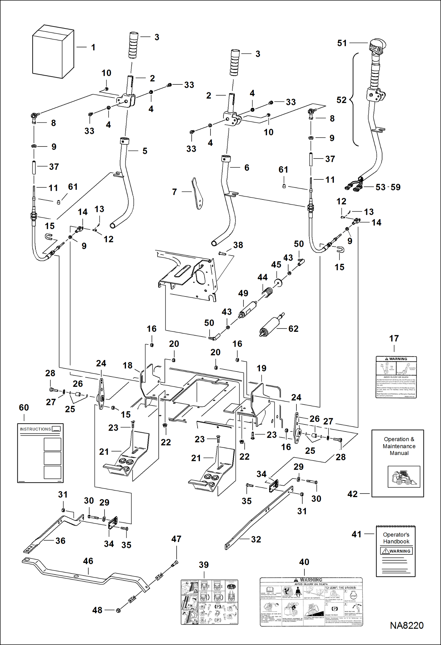 Схема запчастей Bobcat 800s - HAND CONTROLS KIT ACCESSORIES & OPTIONS
