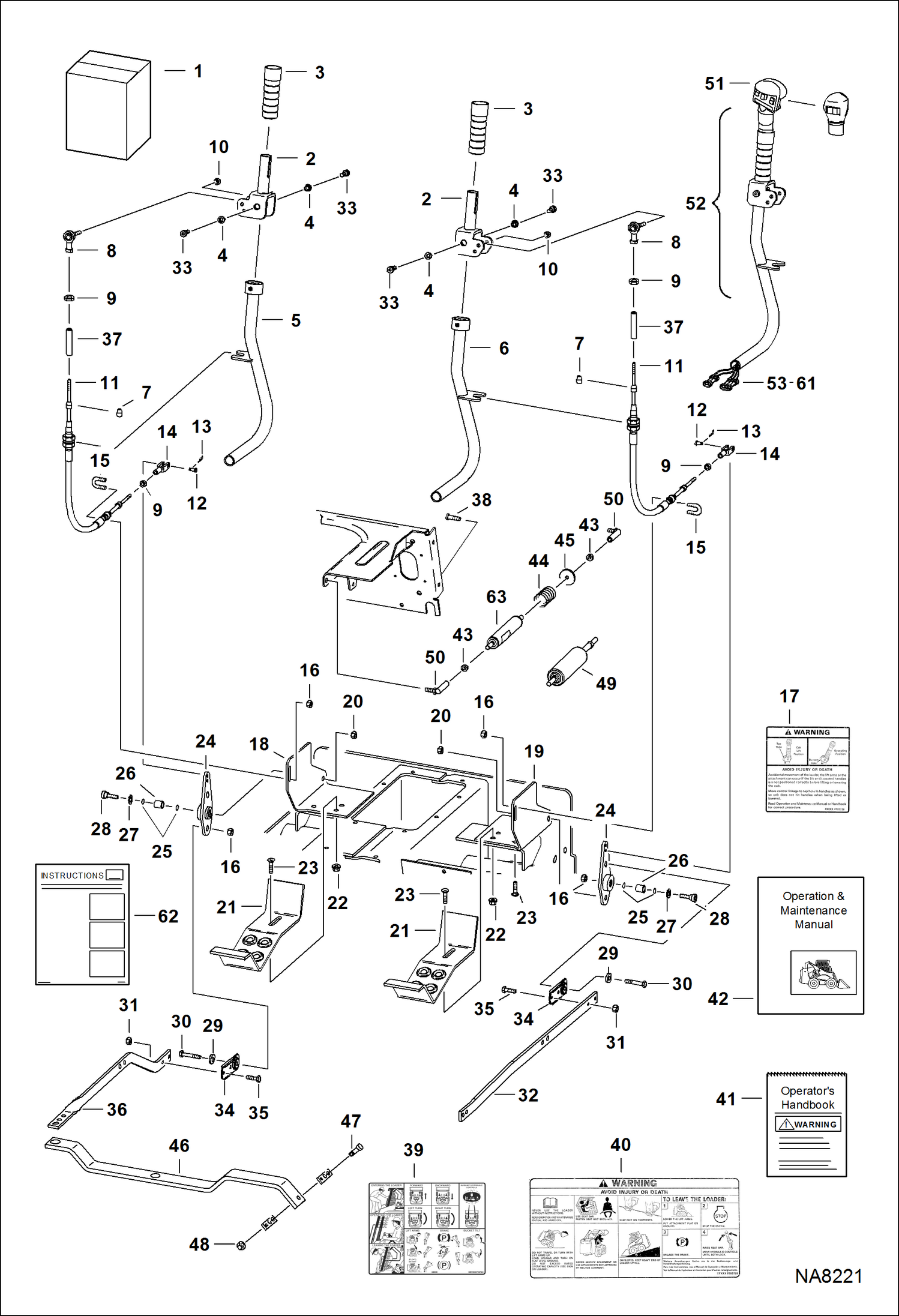 Схема запчастей Bobcat 800s - HAND CONTROLS KIT ACCESSORIES & OPTIONS