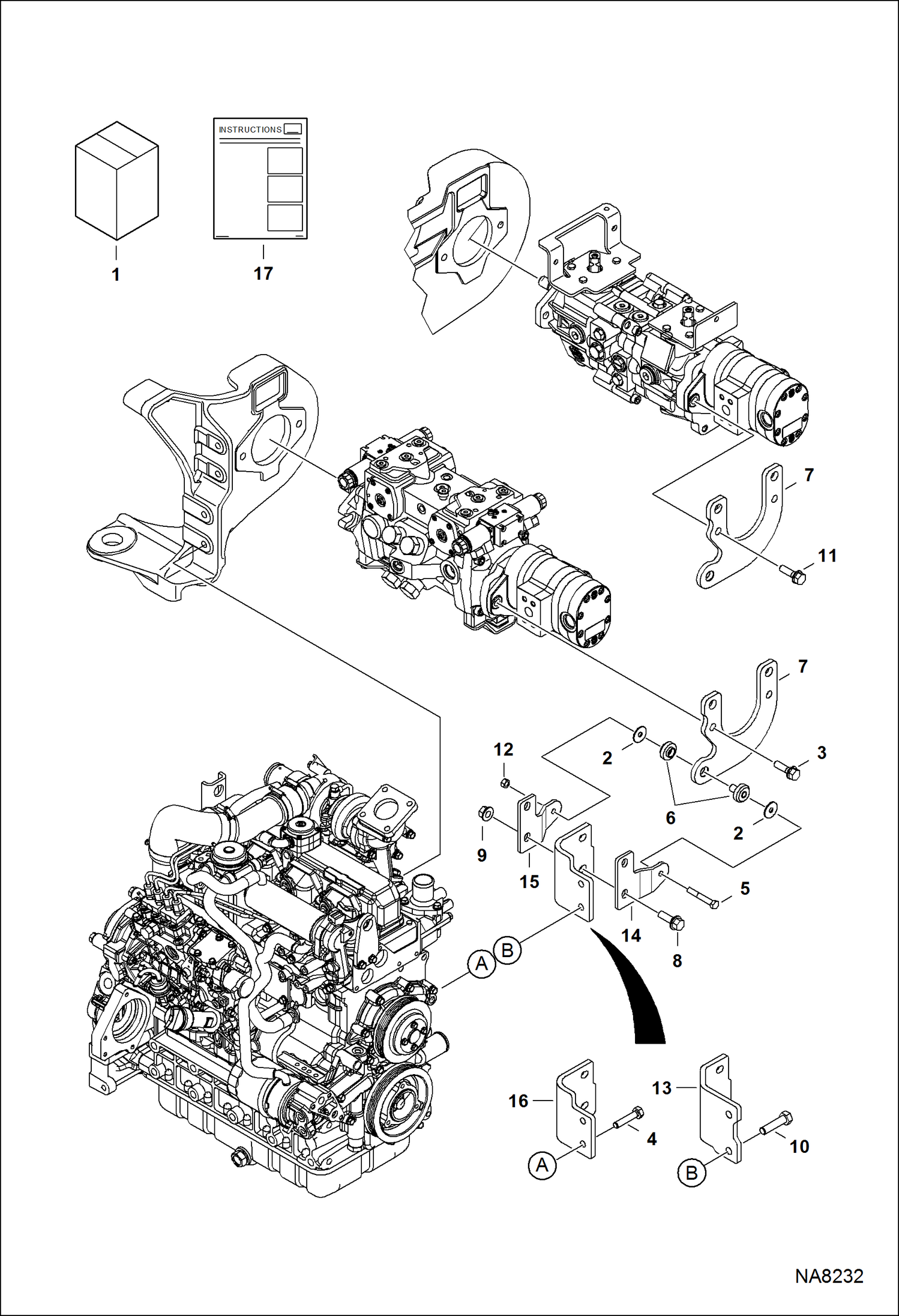 Схема запчастей Bobcat A-Series - ISOLATOR MOUNT KIT (Fabricated Mounts) ACCESSORIES & OPTIONS