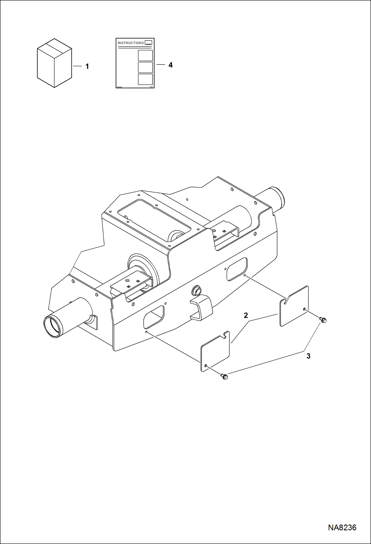 Схема запчастей Bobcat FORESTRY CUTTER - FORESTRY CUTTER (Access Cover) (Cleanout - Lower Front of Chaincase) (M-Series) (Rectangular Shape) Loader