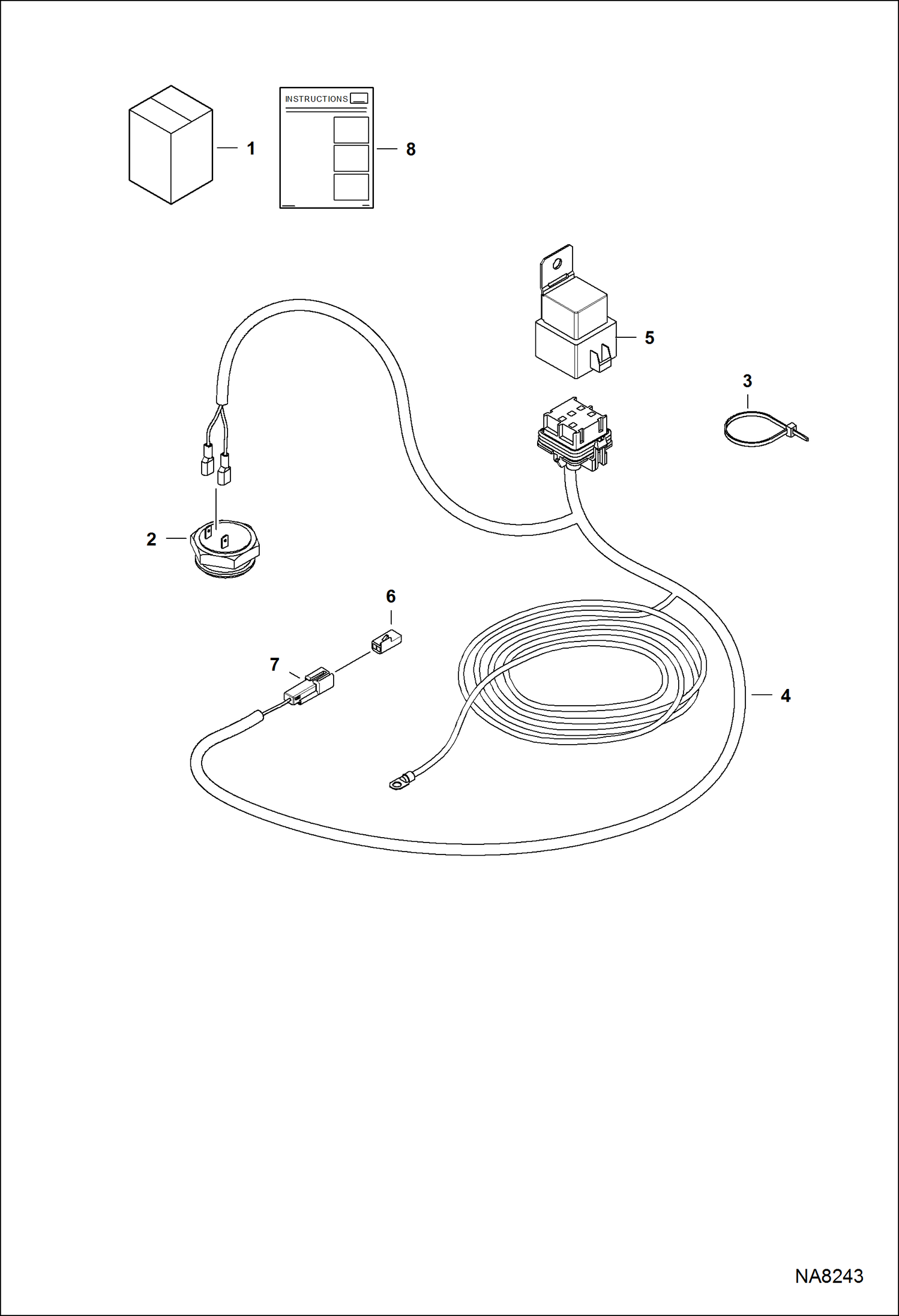 Схема запчастей Bobcat 3400 - PARK BRAKE ALARM KIT ACCESSORIES & OPTIONS