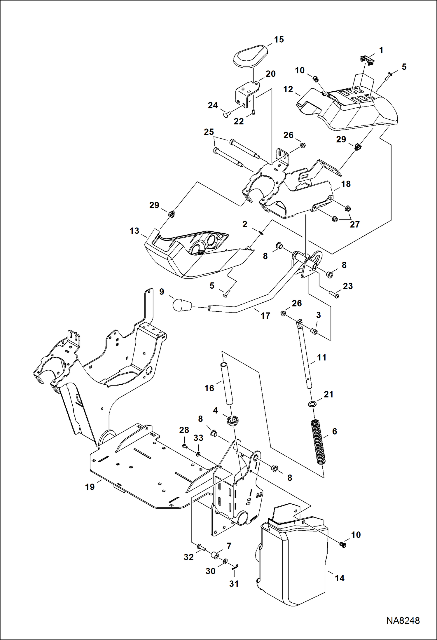 Схема запчастей Bobcat E32 - CONTROL CONSOLE (LH) (S/N A94H17001 & Above, AC2N15001 & Above) CONTROLS