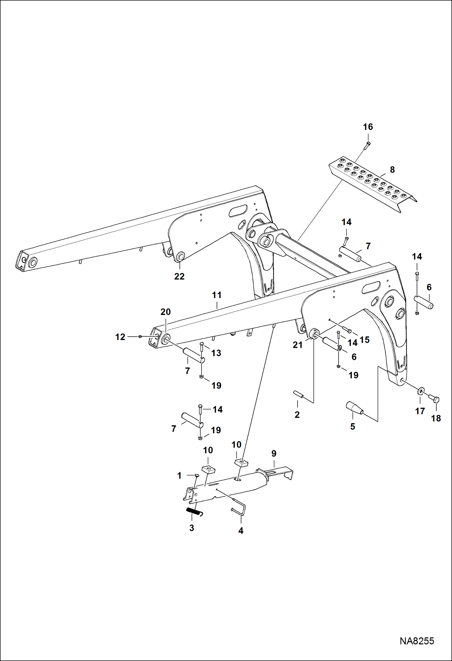 Схема запчастей Bobcat S-Series - LIFT ARM MAIN FRAME