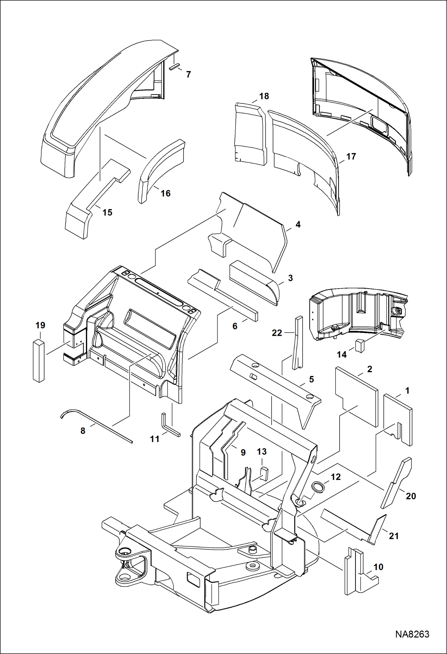 Схема запчастей Bobcat E32 - INSULATION (S/N A94H16243 & Above) MAIN FRAME