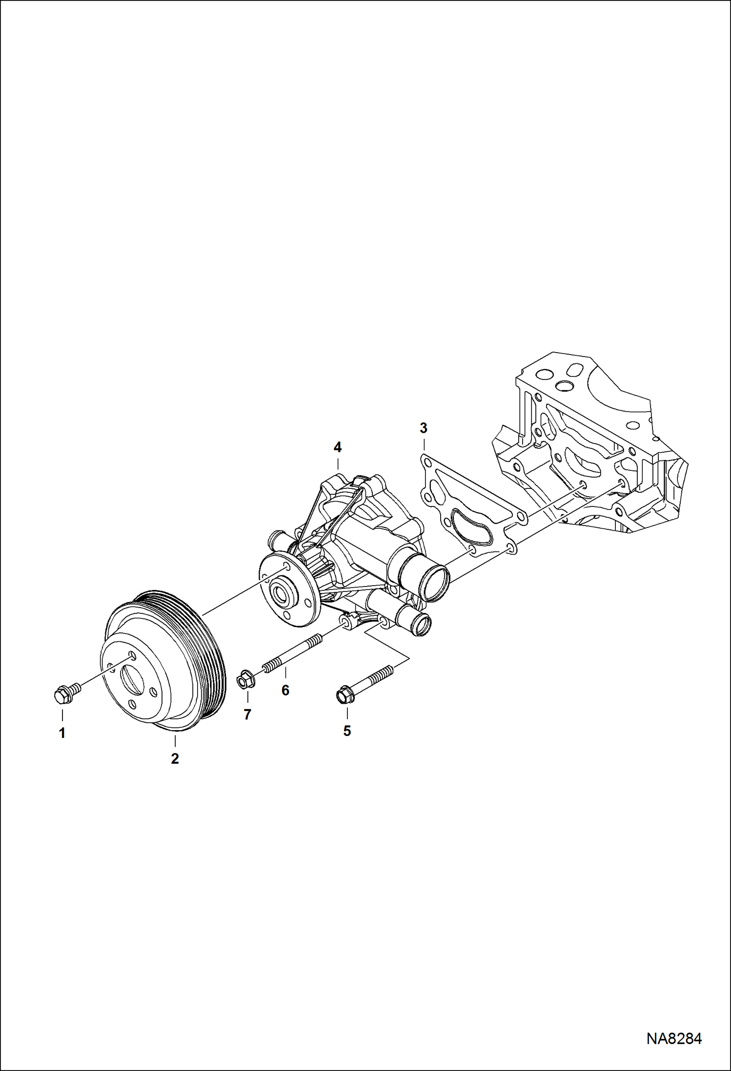 Схема запчастей Bobcat S-Series - WATER PUMP POWER UNIT