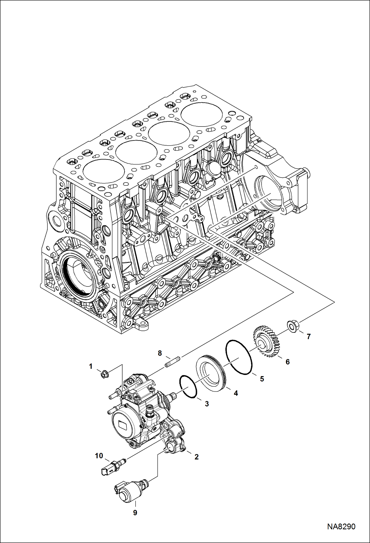 Схема запчастей Bobcat S-Series - INJECTION PUMP POWER UNIT