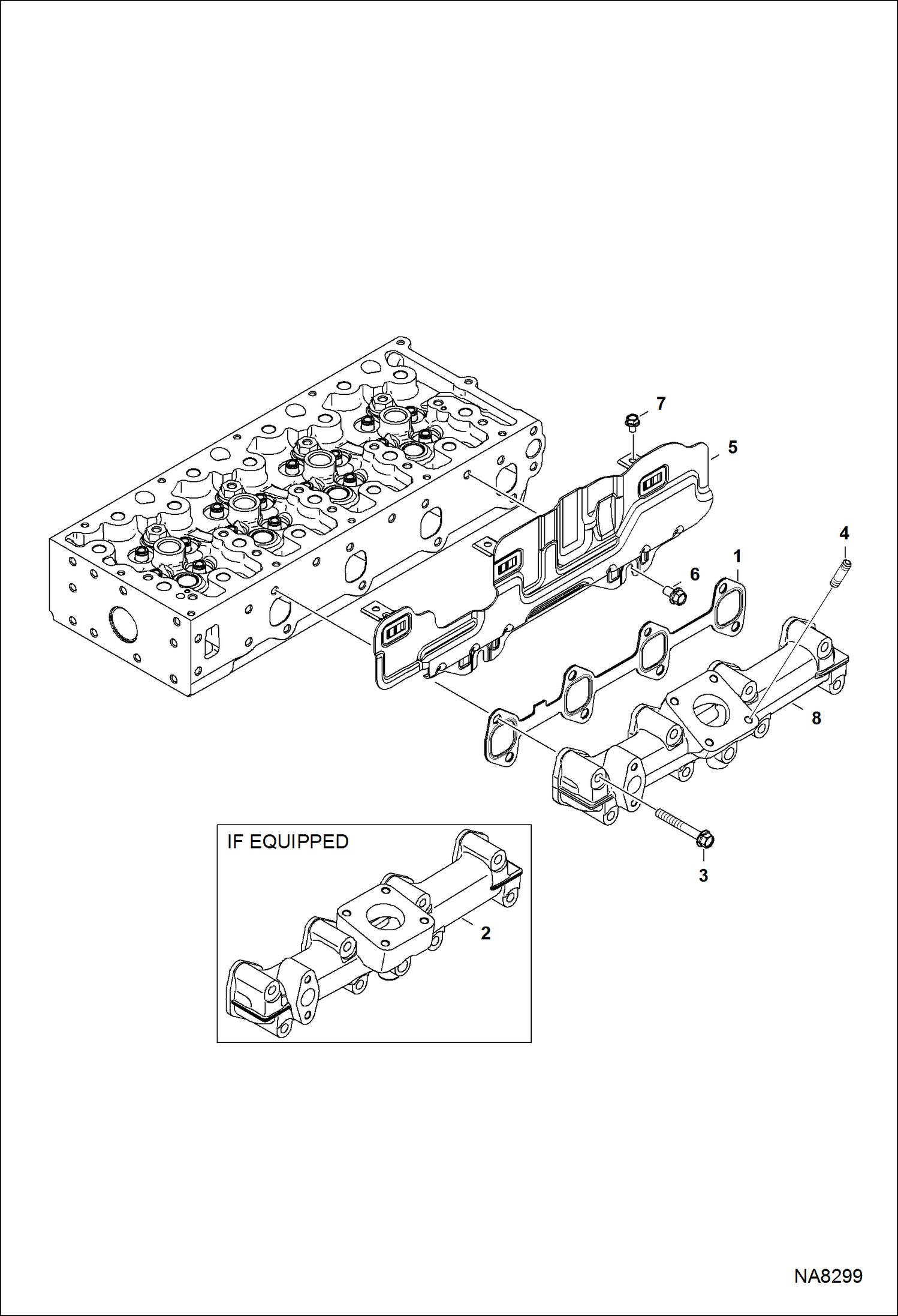 Схема запчастей Bobcat S-Series - EXHAUST MANIFOLD POWER UNIT