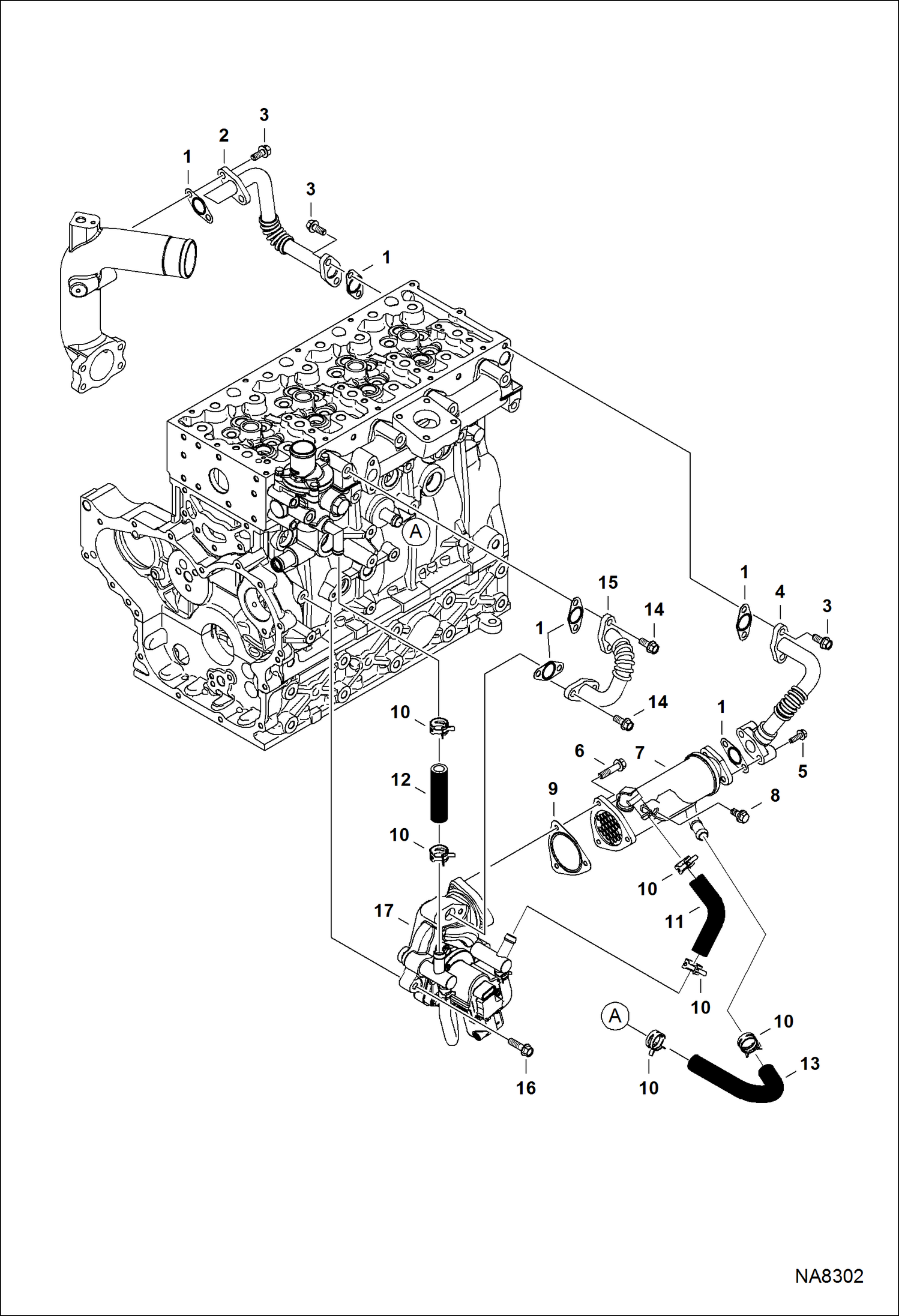 Схема запчастей Bobcat S-Series - EGR & EGR COOLER POWER UNIT