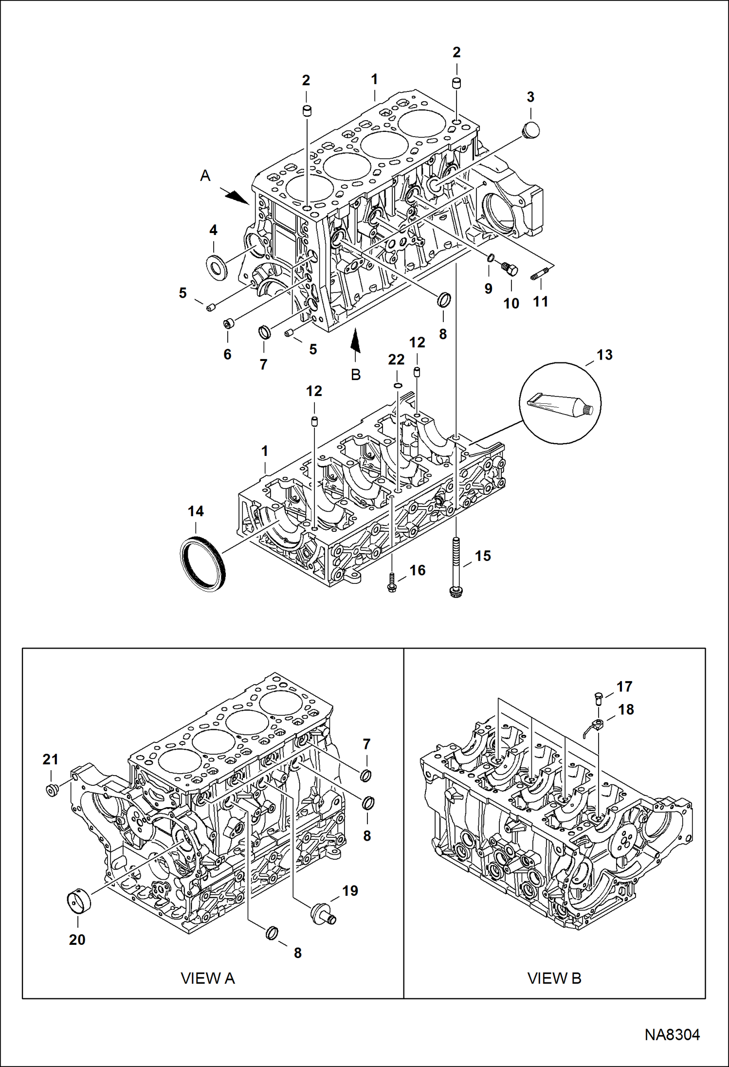 Схема запчастей Bobcat S-Series - CRANKCASE POWER UNIT