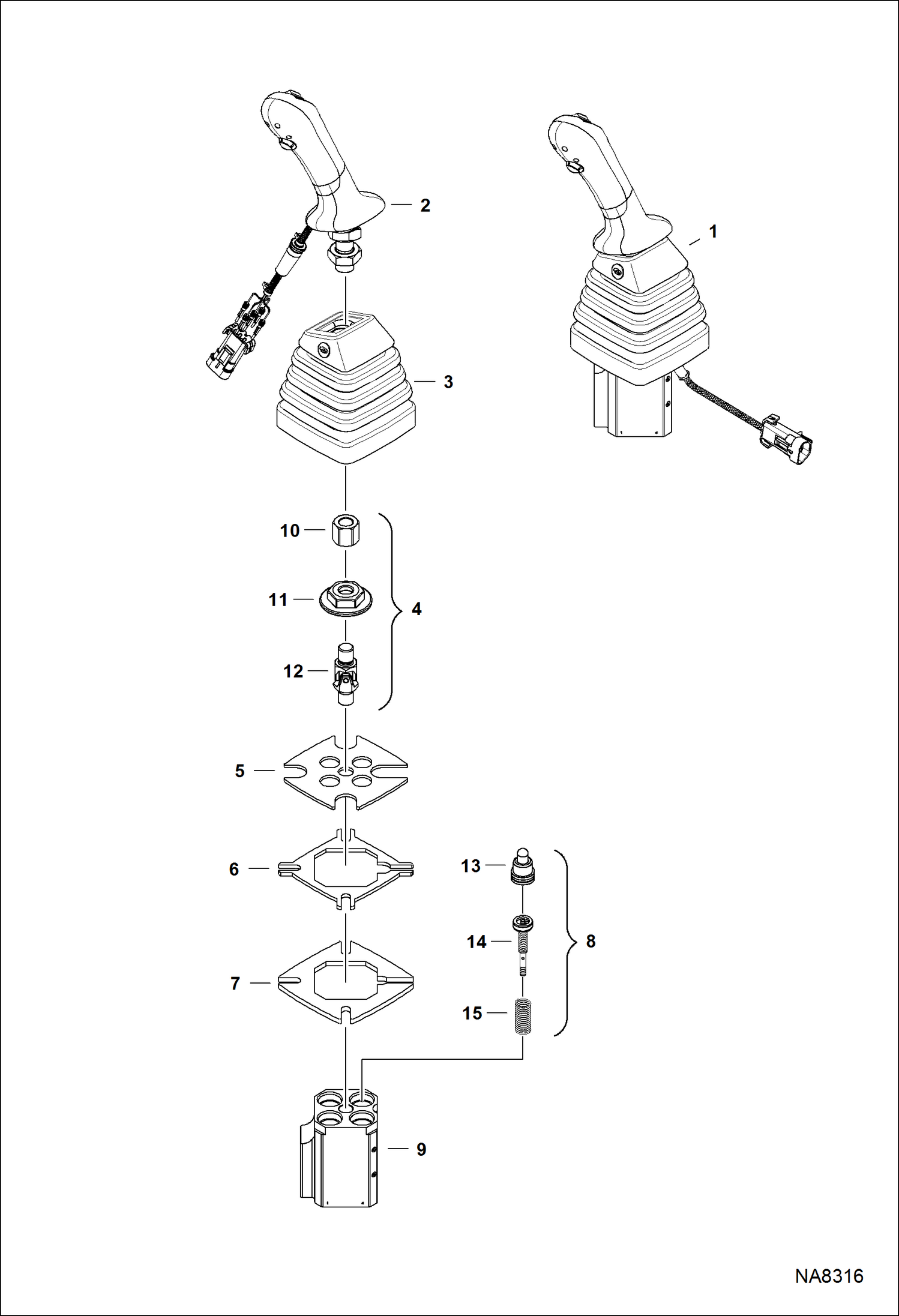 Схема запчастей Bobcat E32 - LH JOYSTICK (S/N A94H17001 & Above, AC2N15001 & Above) HYDRAULIC SYSTEM