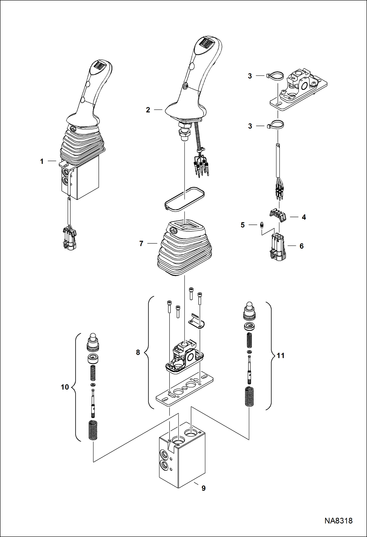 Схема запчастей Bobcat E35 - BLADE JOYSTICK (W/ Angle Blade) (S/N A93K18001 & Above, AC2P15001 & Above) HYDRAULIC SYSTEM