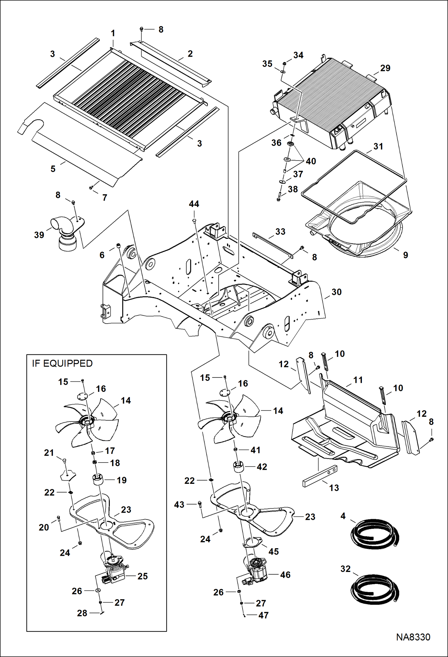 Схема запчастей Bobcat S-Series - COOLING SYSTEM POWER UNIT