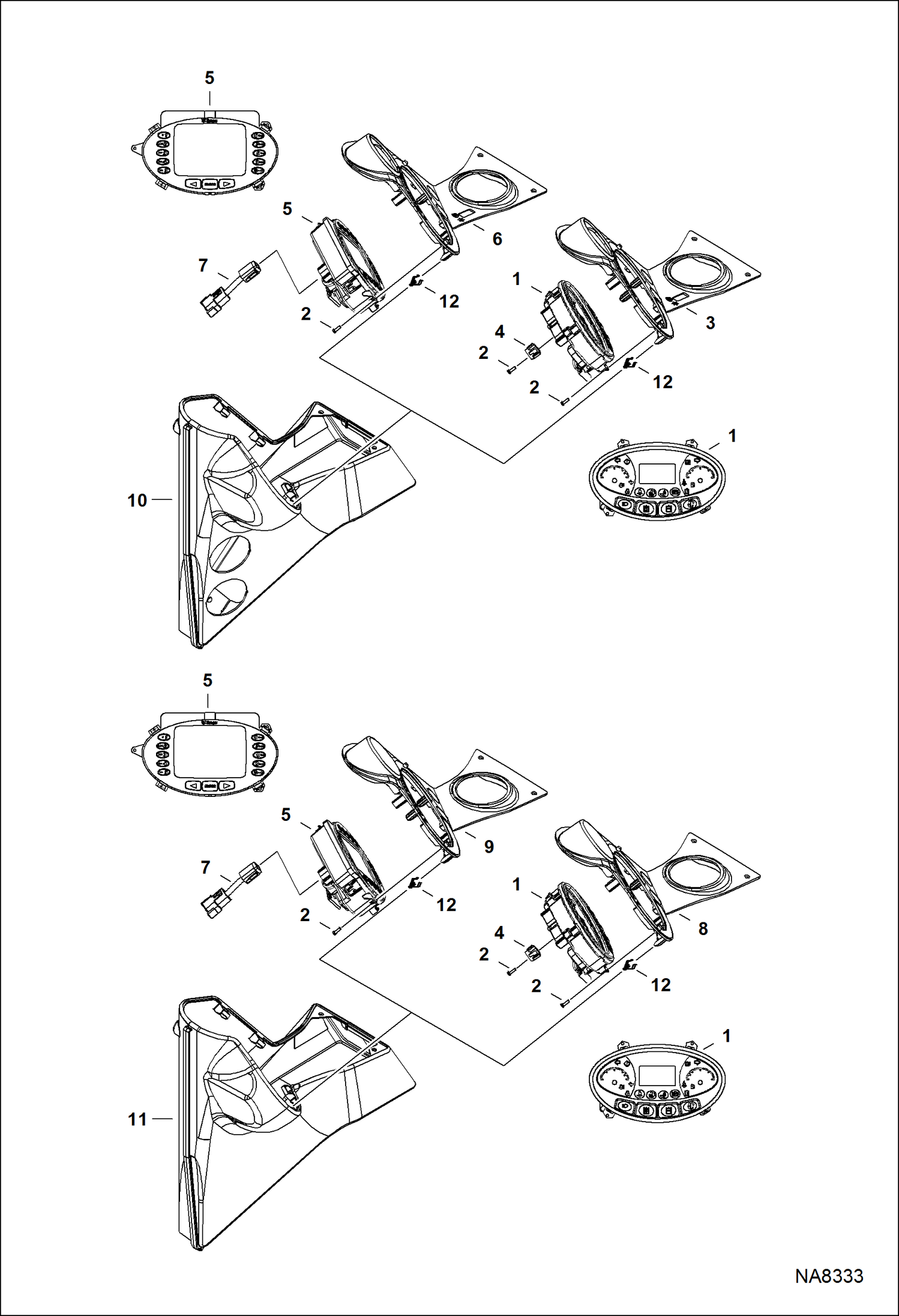 Схема запчастей Bobcat E32 - CONTROLS ELECTRICAL (Display Panels) (S/N A94H17001 & Above, AC2N15001 & Above) ELECTRICAL SYSTEM