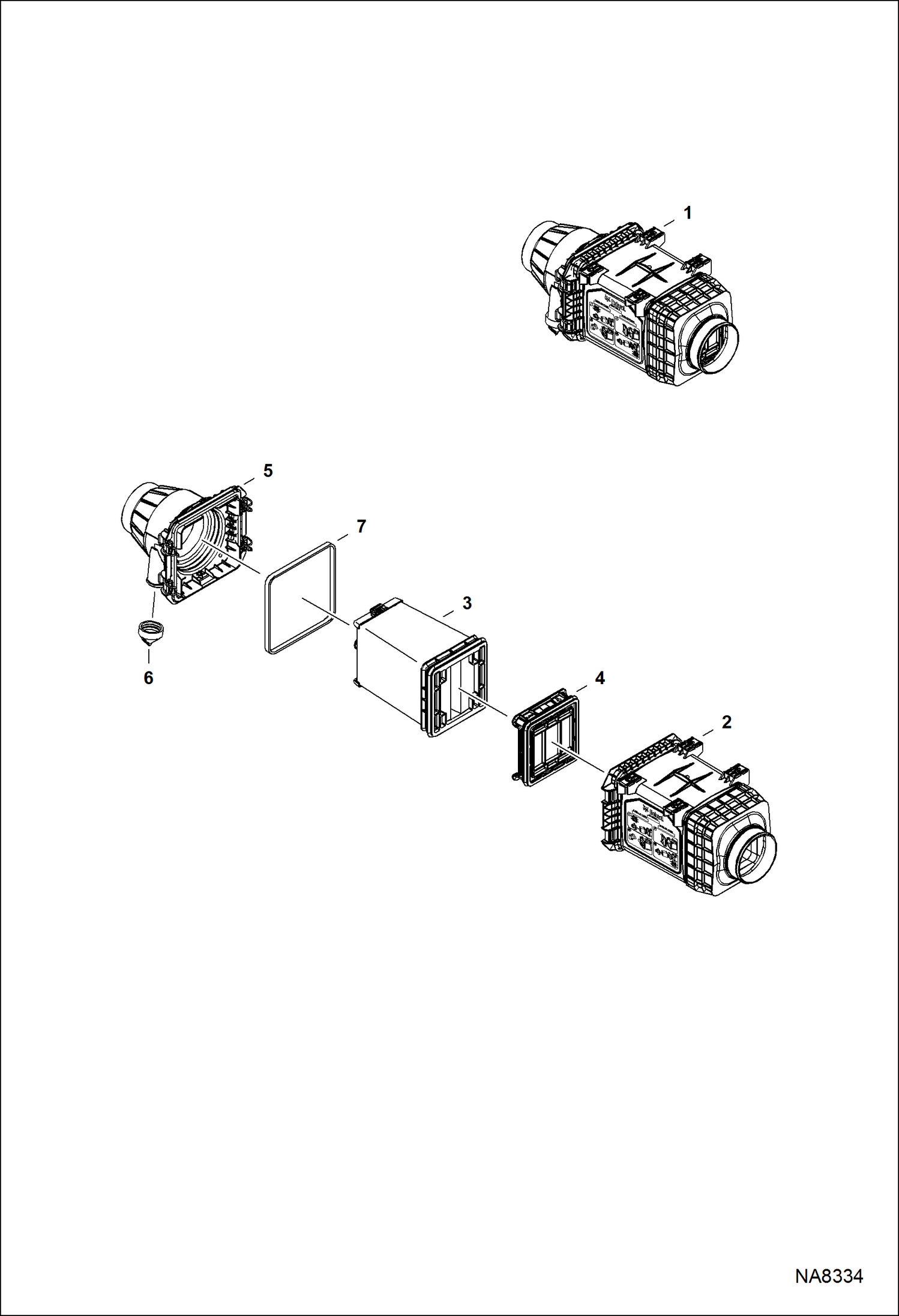 Схема запчастей Bobcat S-Series - AIR CLEANER POWER UNIT