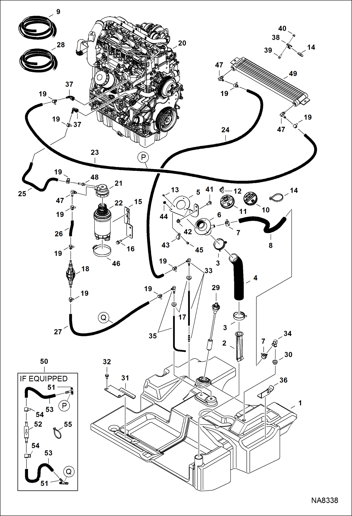 Схема запчастей Bobcat S-Series - ENGINE & ATTACHING PARTS (Fuel System) POWER UNIT