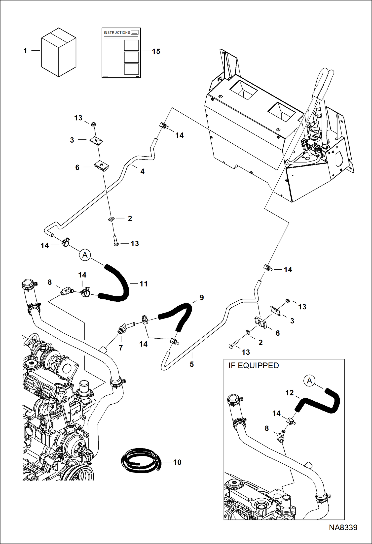 Схема запчастей Bobcat S-Series - HEATER & A/C (Heater Plumbing Kit) ACCESSORIES & OPTIONS