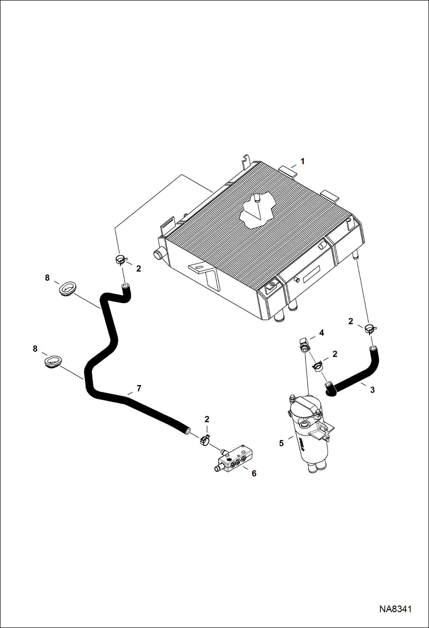 Схема запчастей Bobcat S-Series - HYDROSTATIC CIRCUITRY (Cooler) HYDROSTATIC SYSTEM