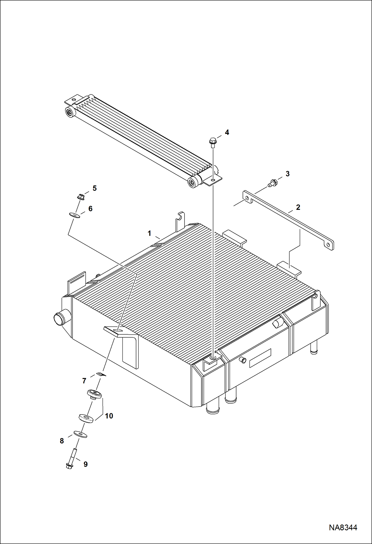 Схема запчастей Bobcat S-Series - RADIATOR/COOLER ASSEMBLY HYDROSTATIC SYSTEM