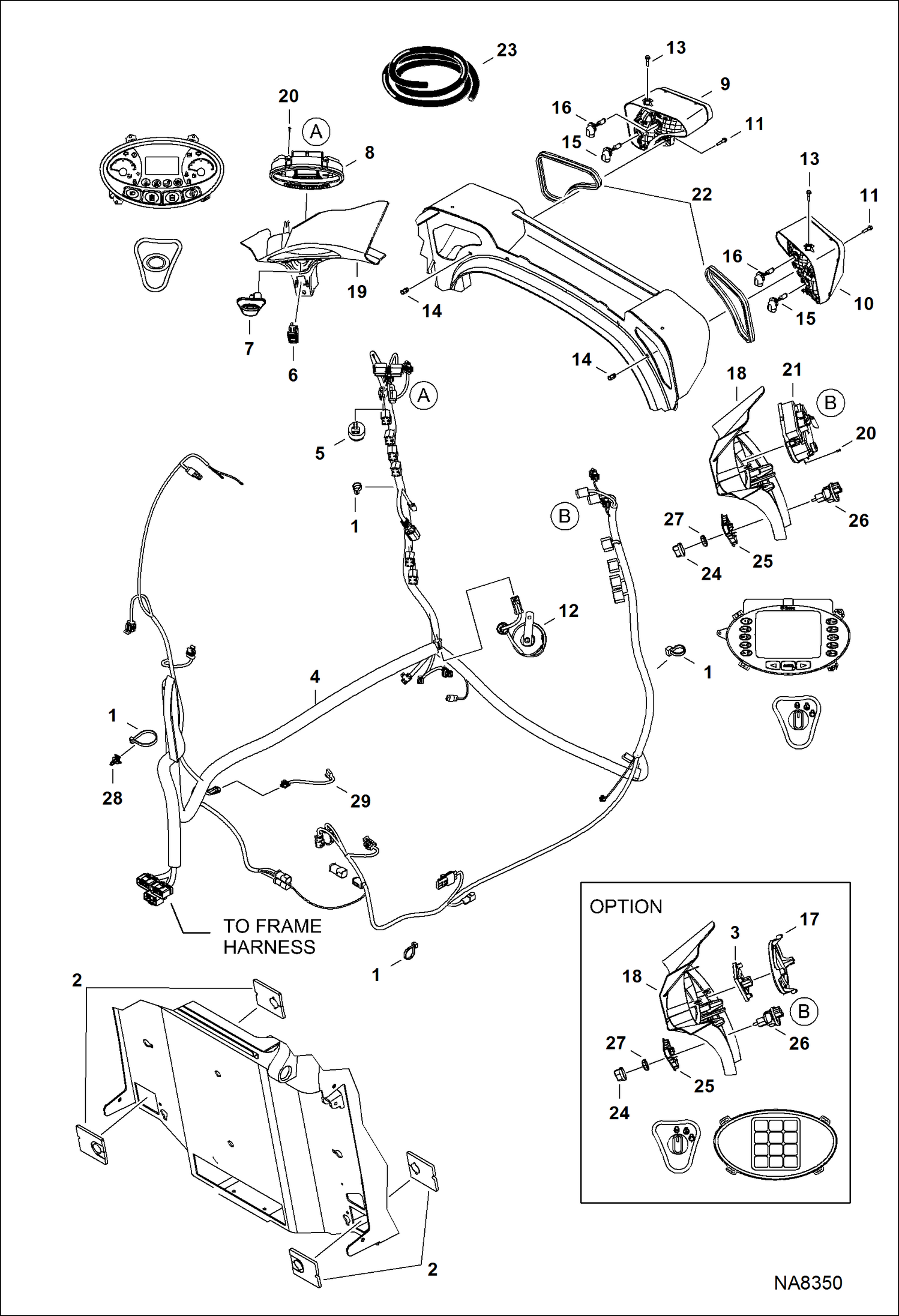 Схема запчастей Bobcat S-Series - CAB ELECTRICAL CIRCUITRY (Deluxe) ELECTRICAL SYSTEM