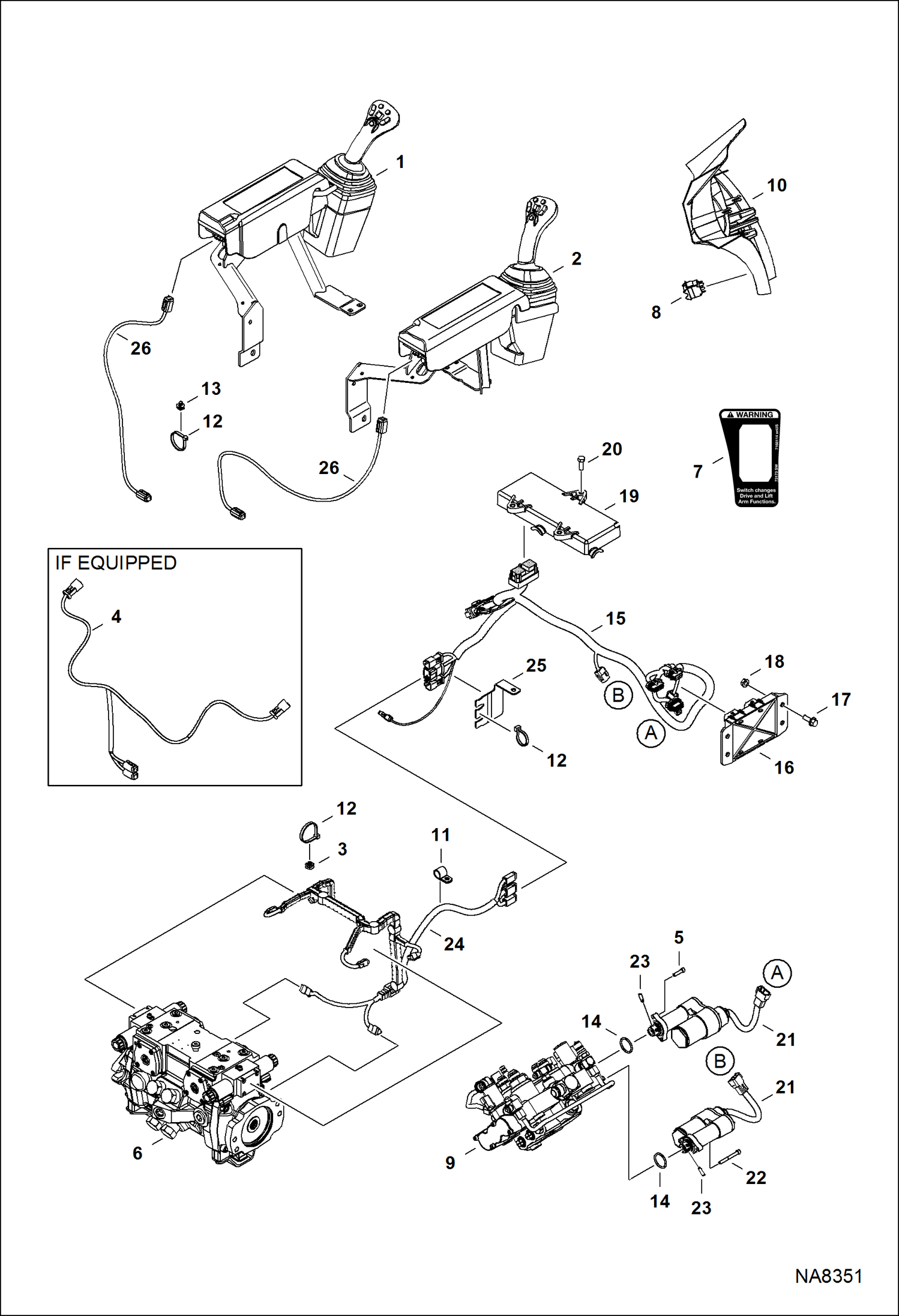 Схема запчастей Bobcat S-Series - CONTROLS ELECTRICAL (Selectable Joystick Controls) ELECTRICAL SYSTEM